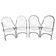 Set of Four Chrome Dining Chairs by Gastone Rinaldi for RIMA, Italy, Circa 1970s