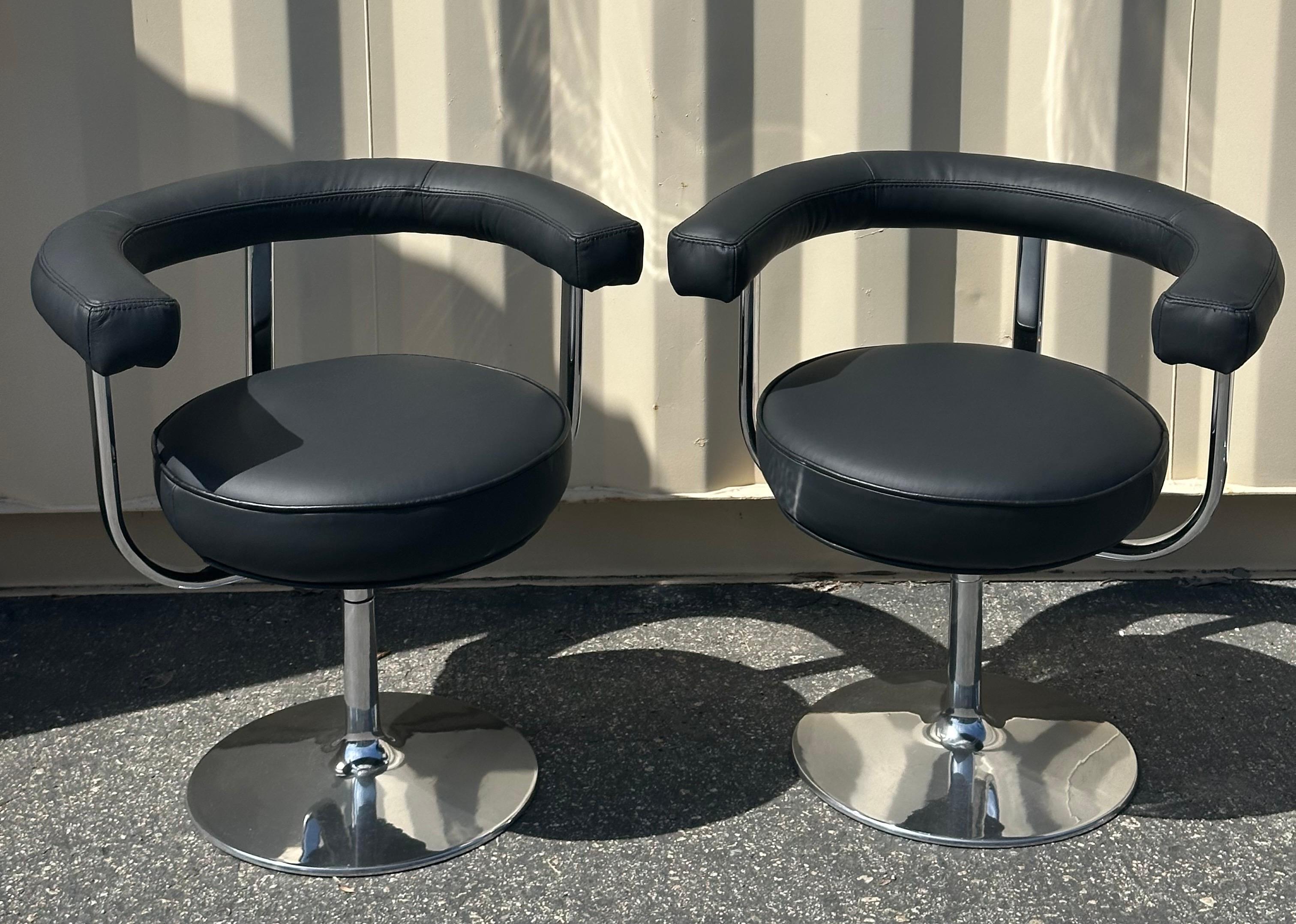 Ensemble de quatre chaises « polaire » en chrome et cuir d'Esko Pajamies pour Lepo Finn en vente 8