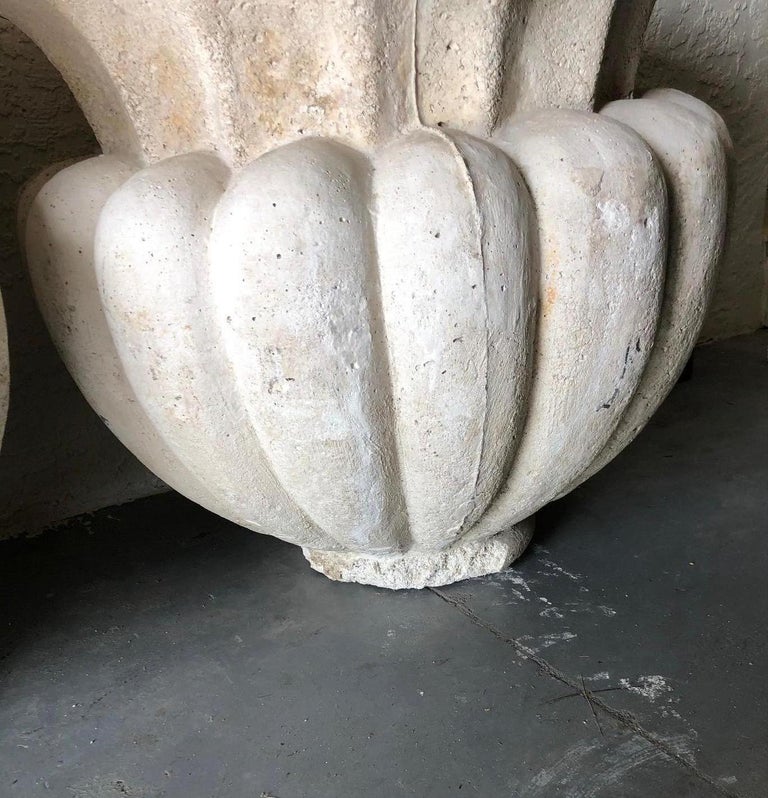 Set of Four Classic Large Cast Stone Garden Urns For Sale 4
