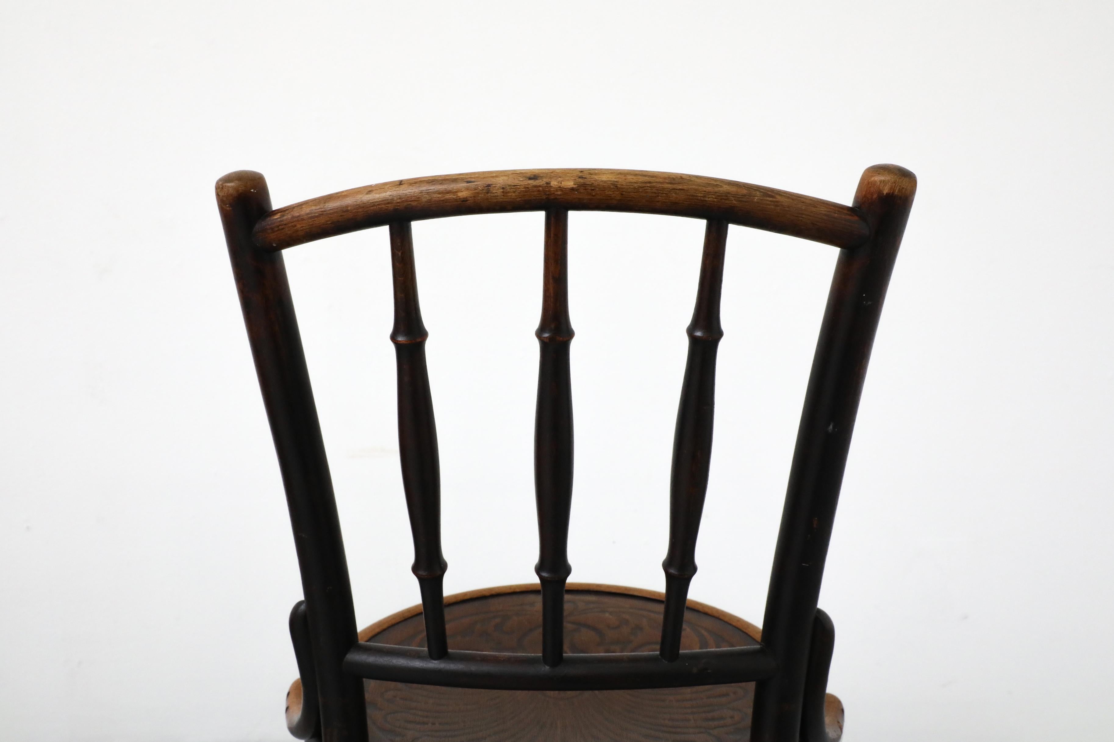 Set of Four Classic Pre-Thonet Bentwood Cafe Chairs by Mundus and J. & J. Kohn For Sale 8