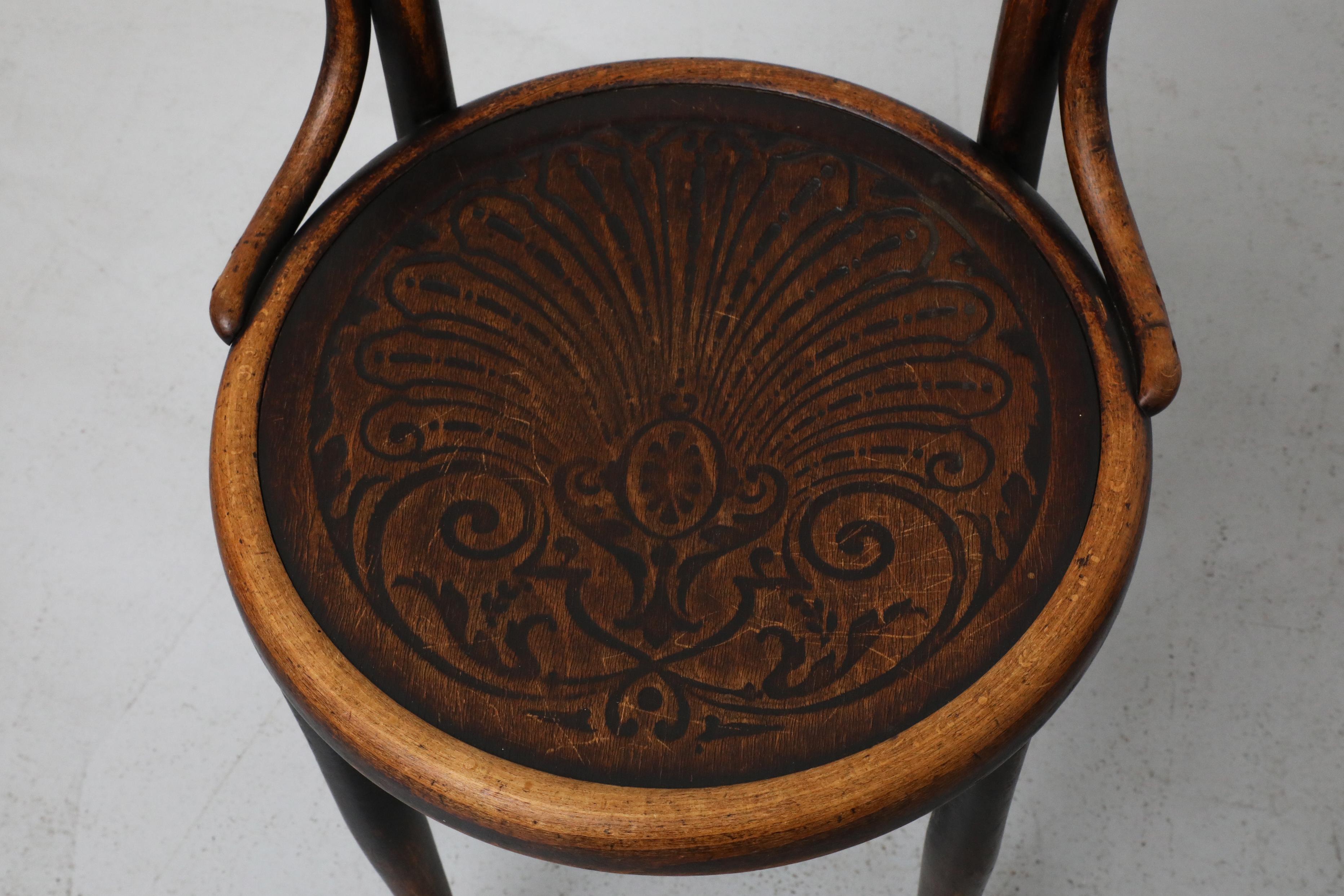 Set of Four Classic Pre-Thonet Bentwood Cafe Chairs by Mundus and J. & J. Kohn For Sale 11