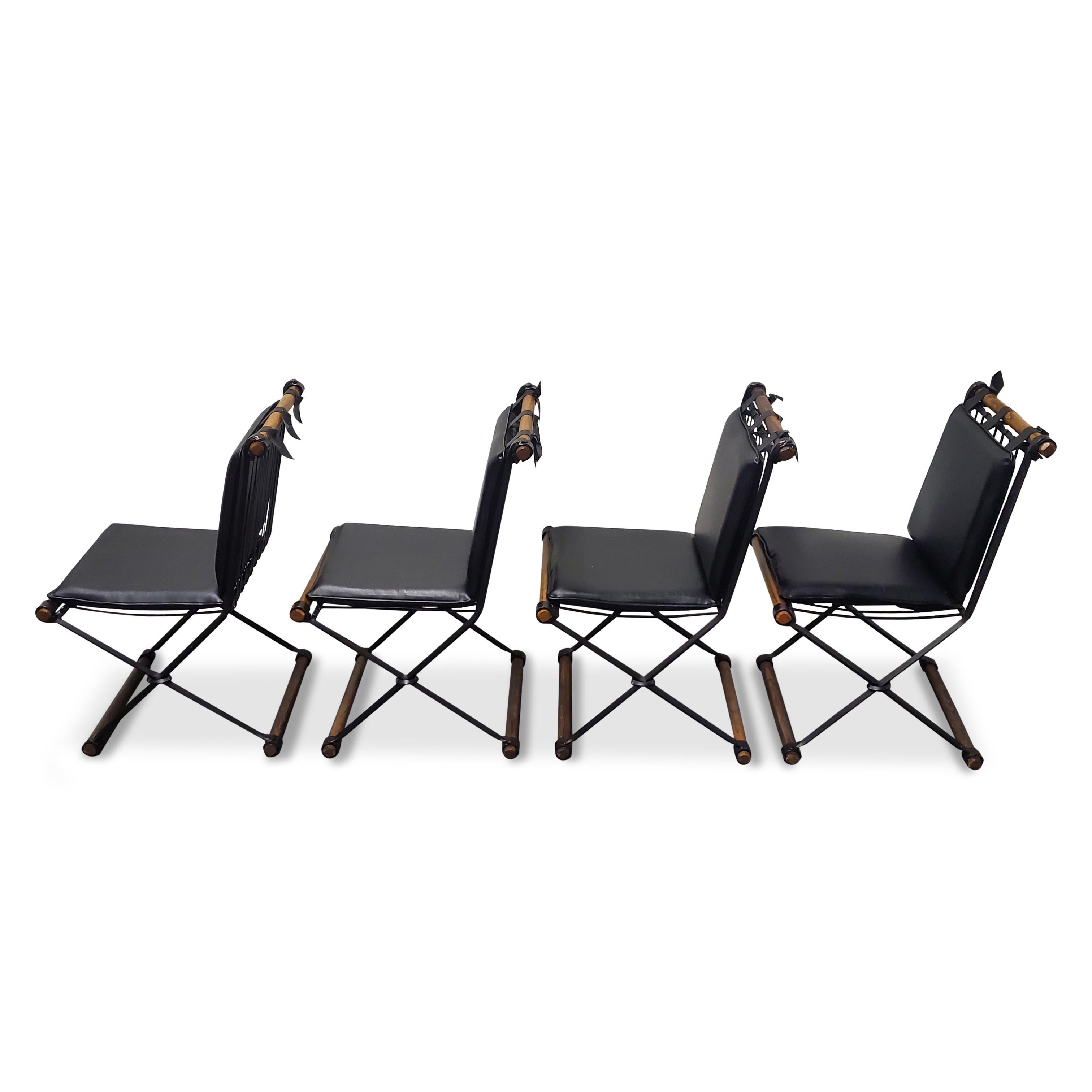 Set of Four Cleo Baldon Wrought Iron Chairs  1