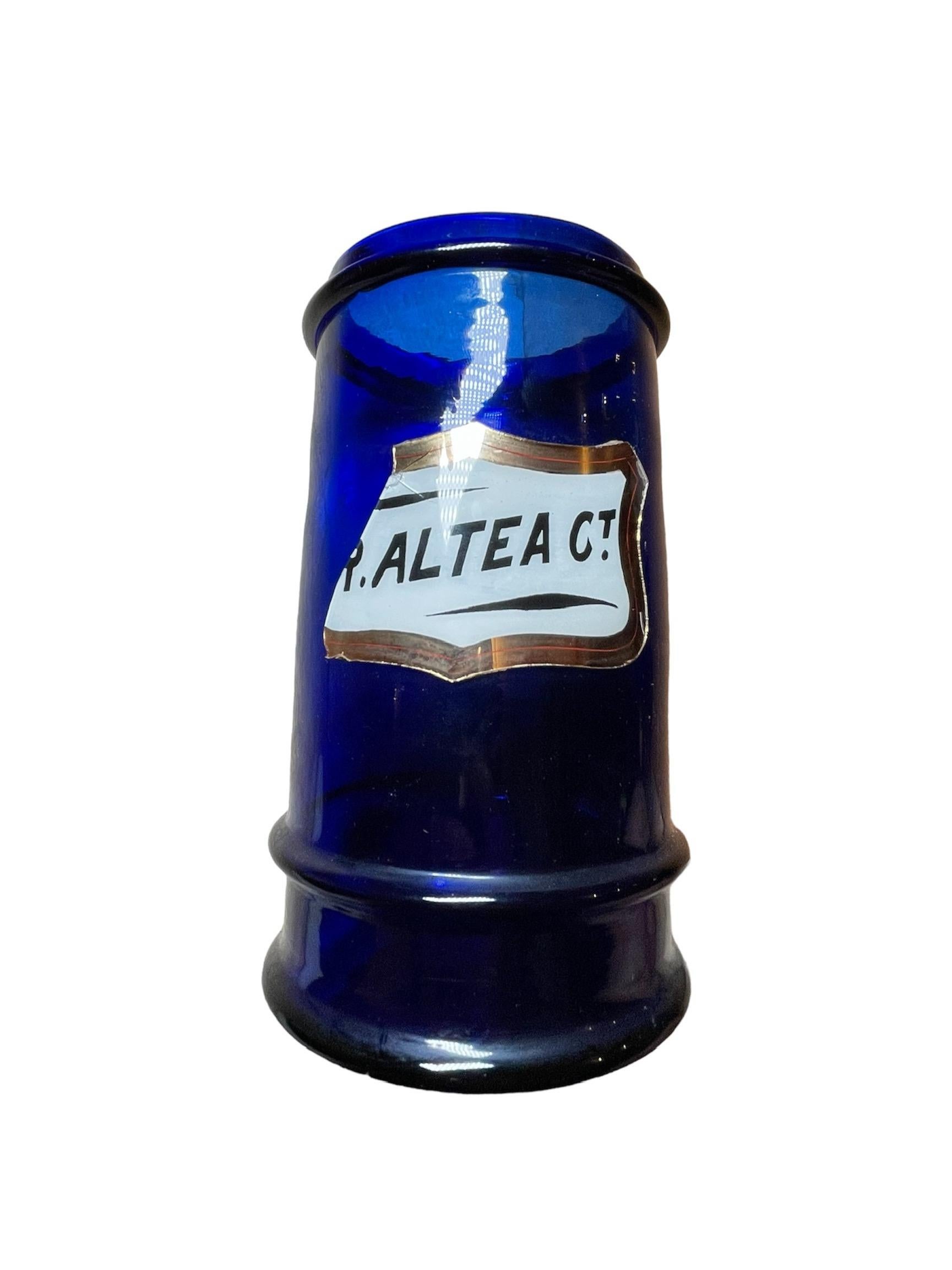 Set von vier kobaltblauen Glas-Apothekergefäßen im Angebot 1