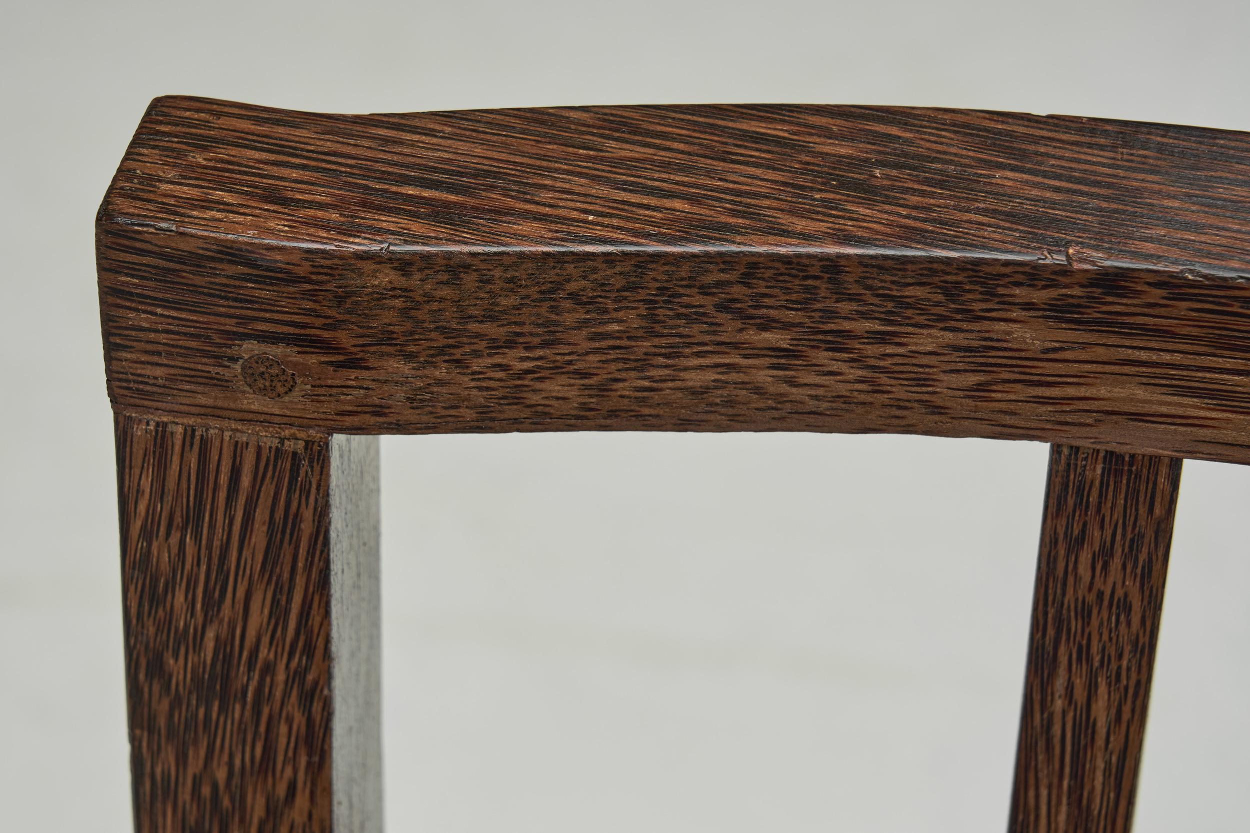 Set of Four Coconut Wood Bar Stools, Europe Late 20th Century For Sale 5