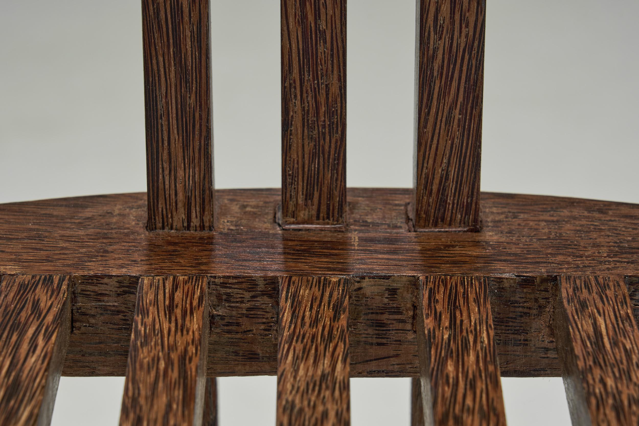 Set of Four Coconut Wood Bar Stools, Europe Late 20th Century For Sale 6