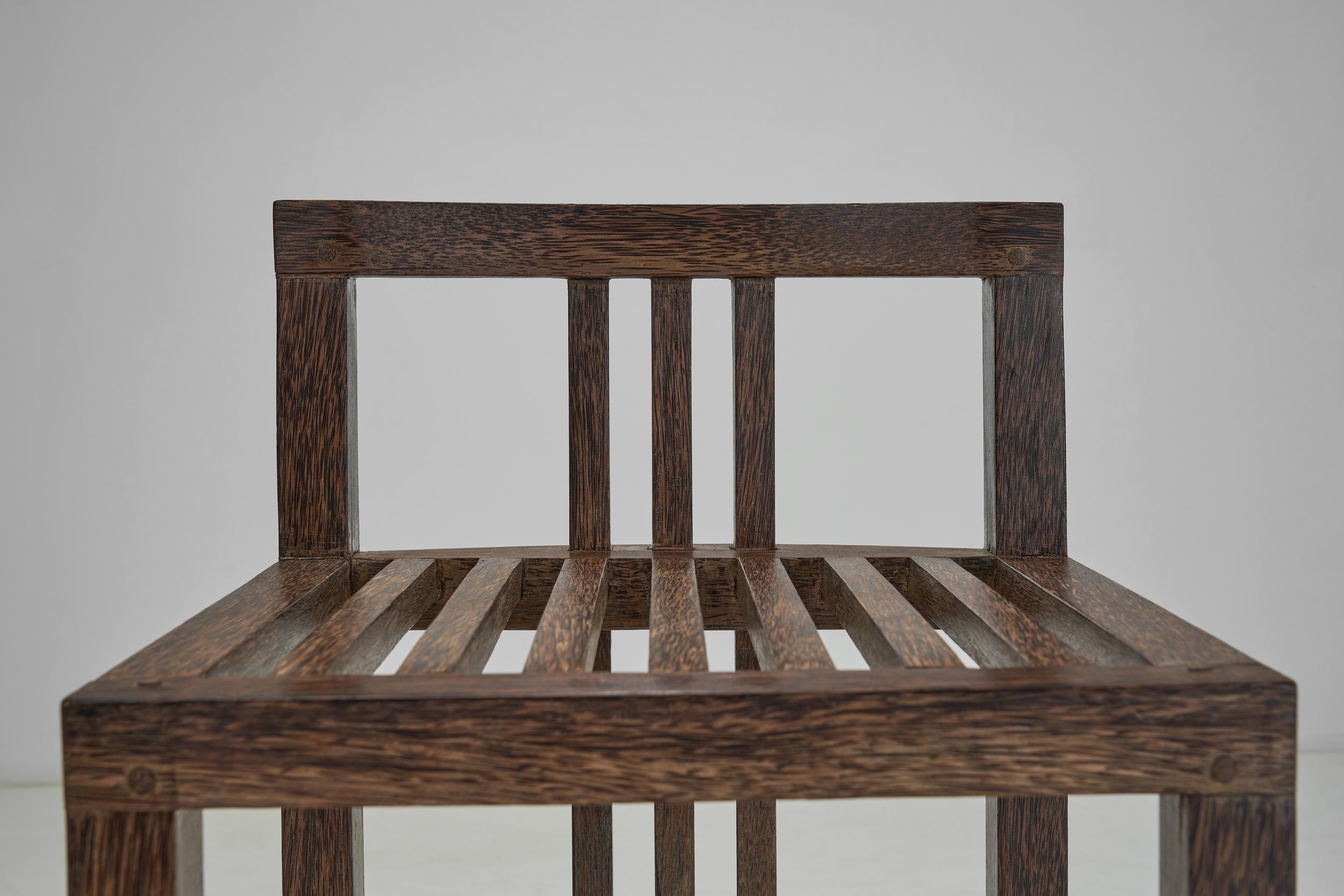 Set of Four Coconut Wood Bar Stools, Europe Late 20th Century For Sale 4