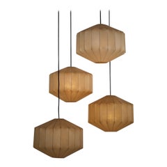 Set of Four Cocoon Lamps, Italy, 1960s