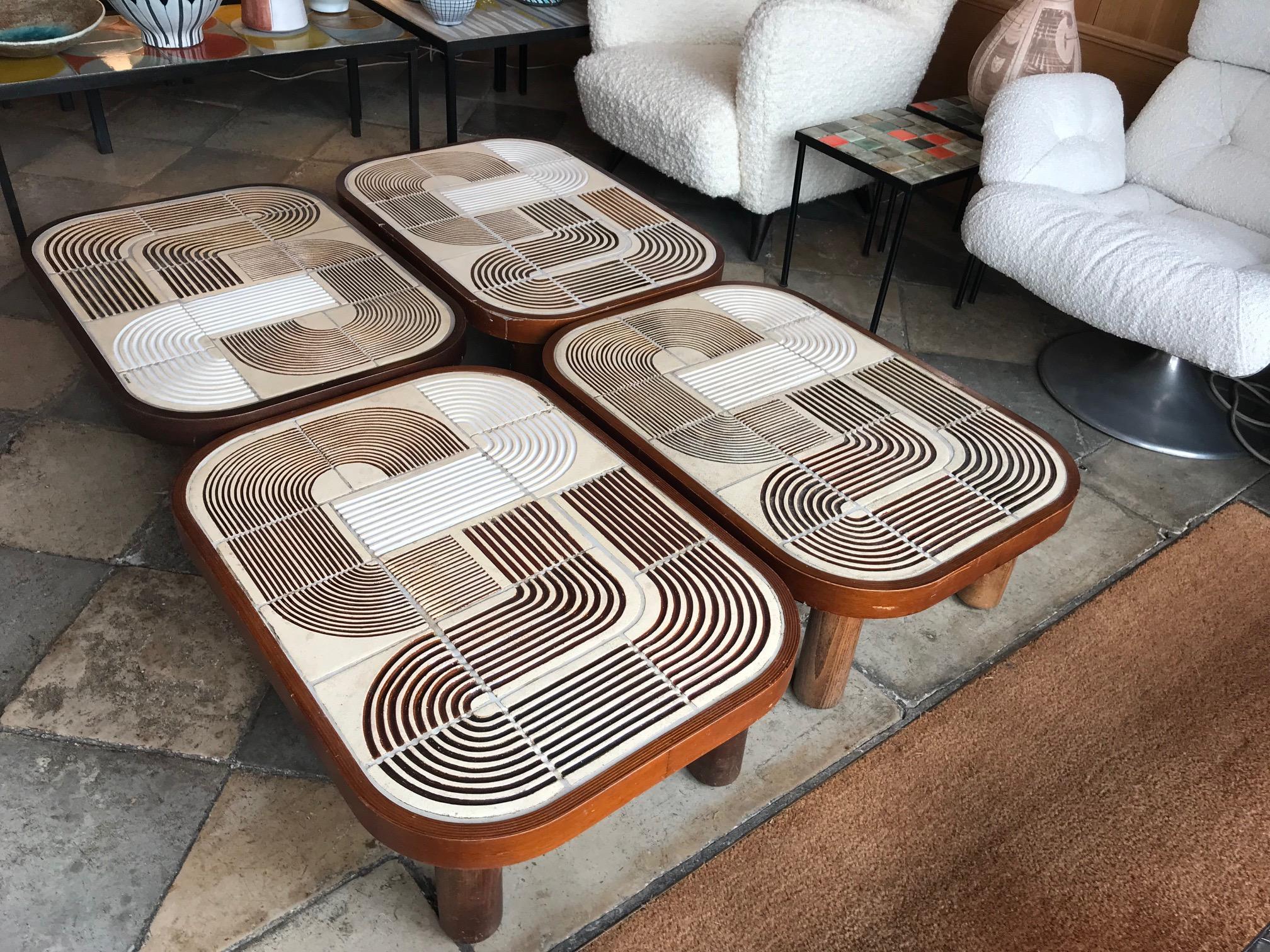 Set of Four Coffee Tables by Roger Capron, Vallauris, France 2