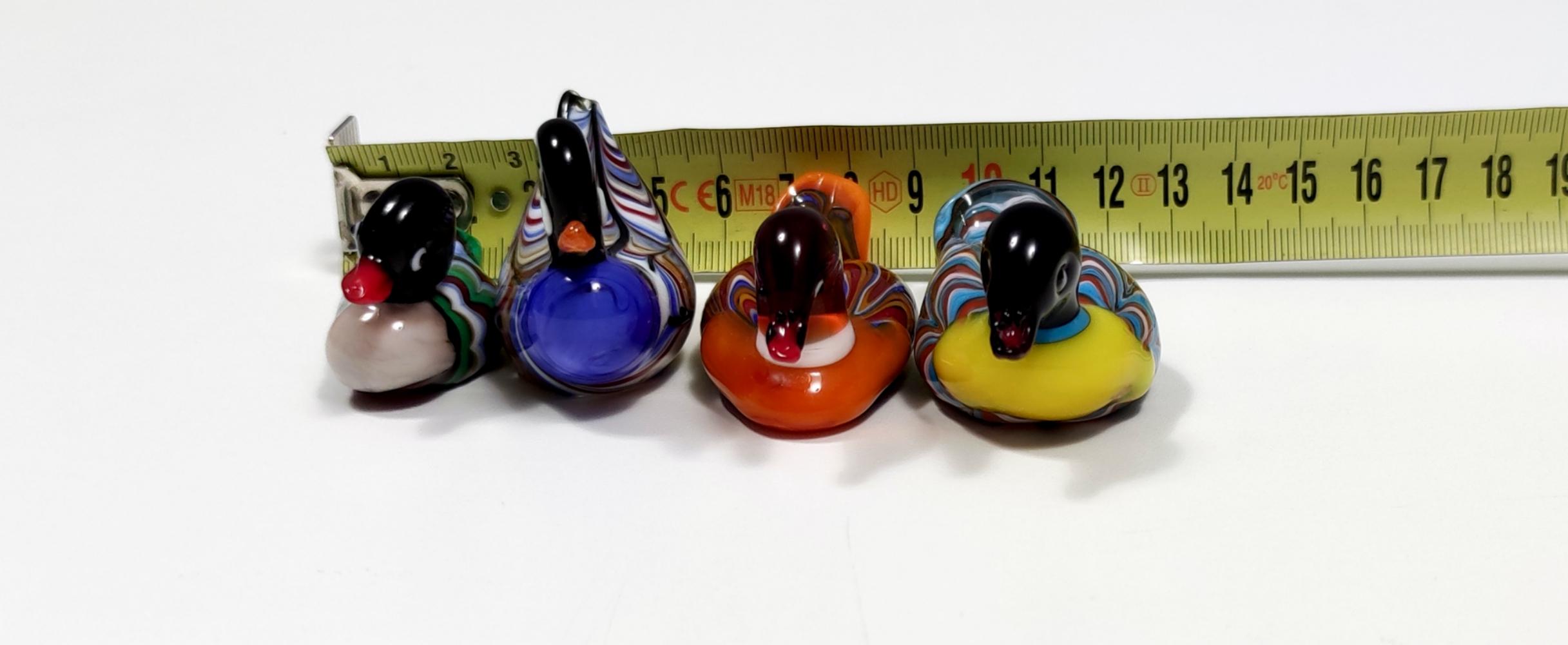 Set of Four Vintage Colorful Murano Glass Ducks, Italy 4
