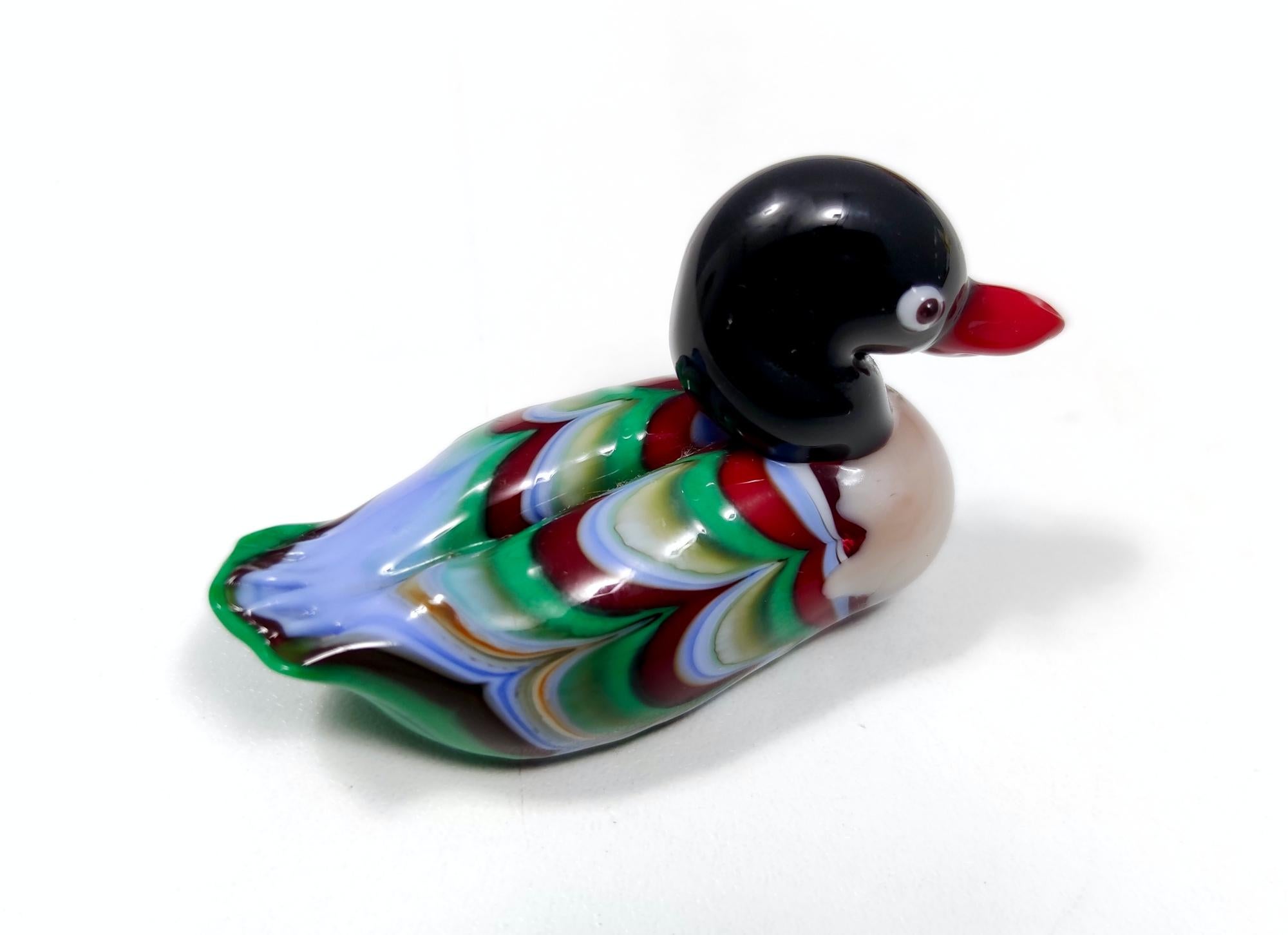 Set of Four Vintage Colorful Murano Glass Ducks, Italy In Excellent Condition In Bresso, Lombardy