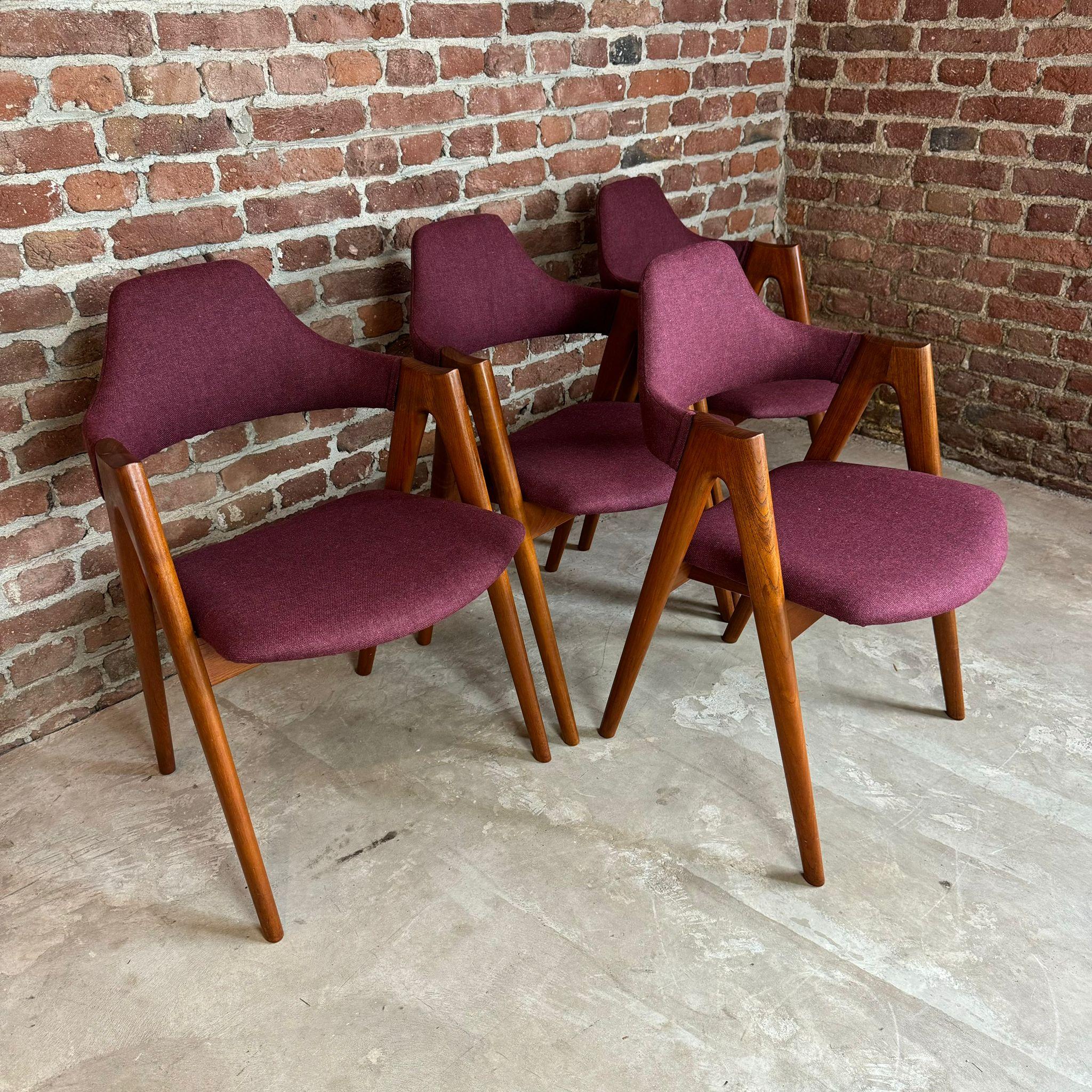 Set of four Compass chair, Kai Kristiansen, Denmark 1960 In Excellent Condition In Torino, IT