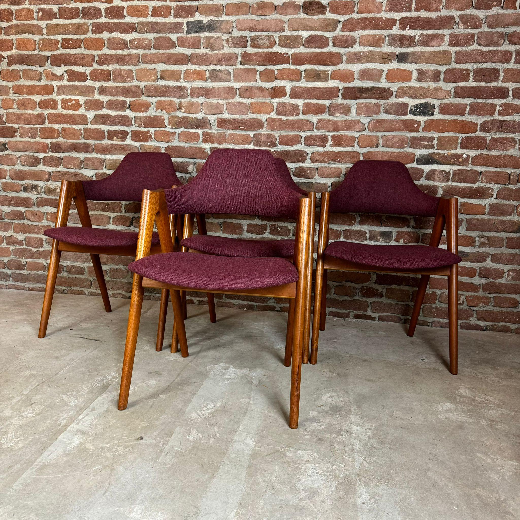 Mid-20th Century Set of four Compass chair, Kai Kristiansen, Denmark 1960