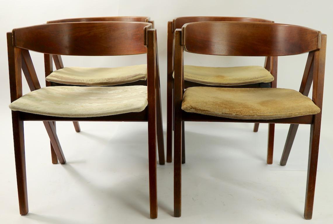 Mid-Century Modern Set of Four Compass Chairs by Allan Gould