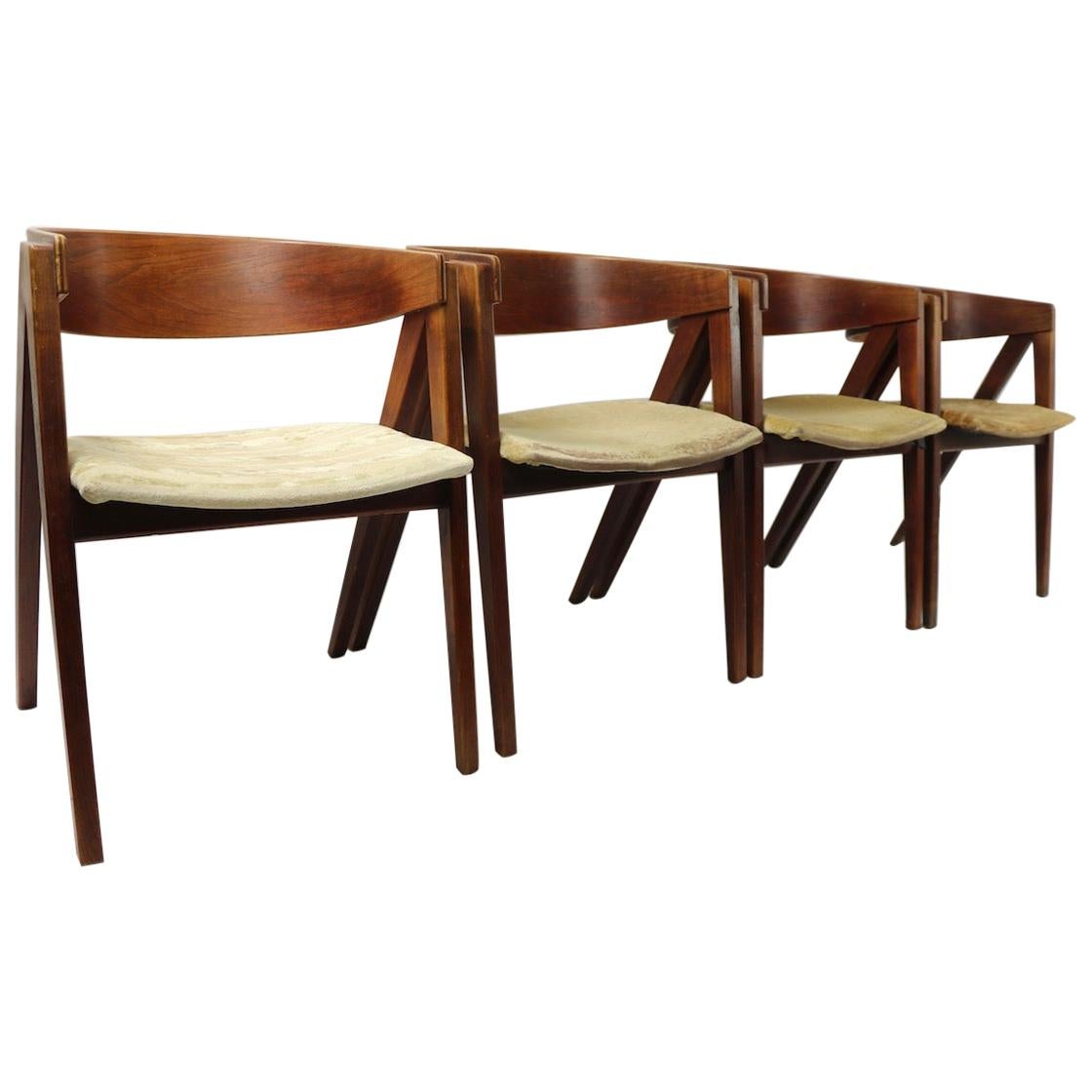 Set of Four Compass Chairs by Allan Gould