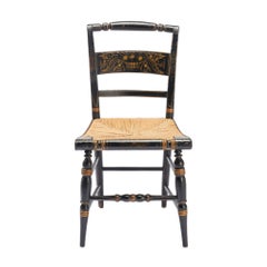 Set of four Connecticut Valley Hitchcock rush seat side chairs, c. 1830