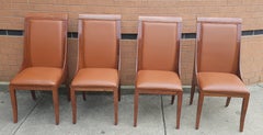 Set of Four Constantini Pietro Rosewood and Leather Upholstered Dining Chairs