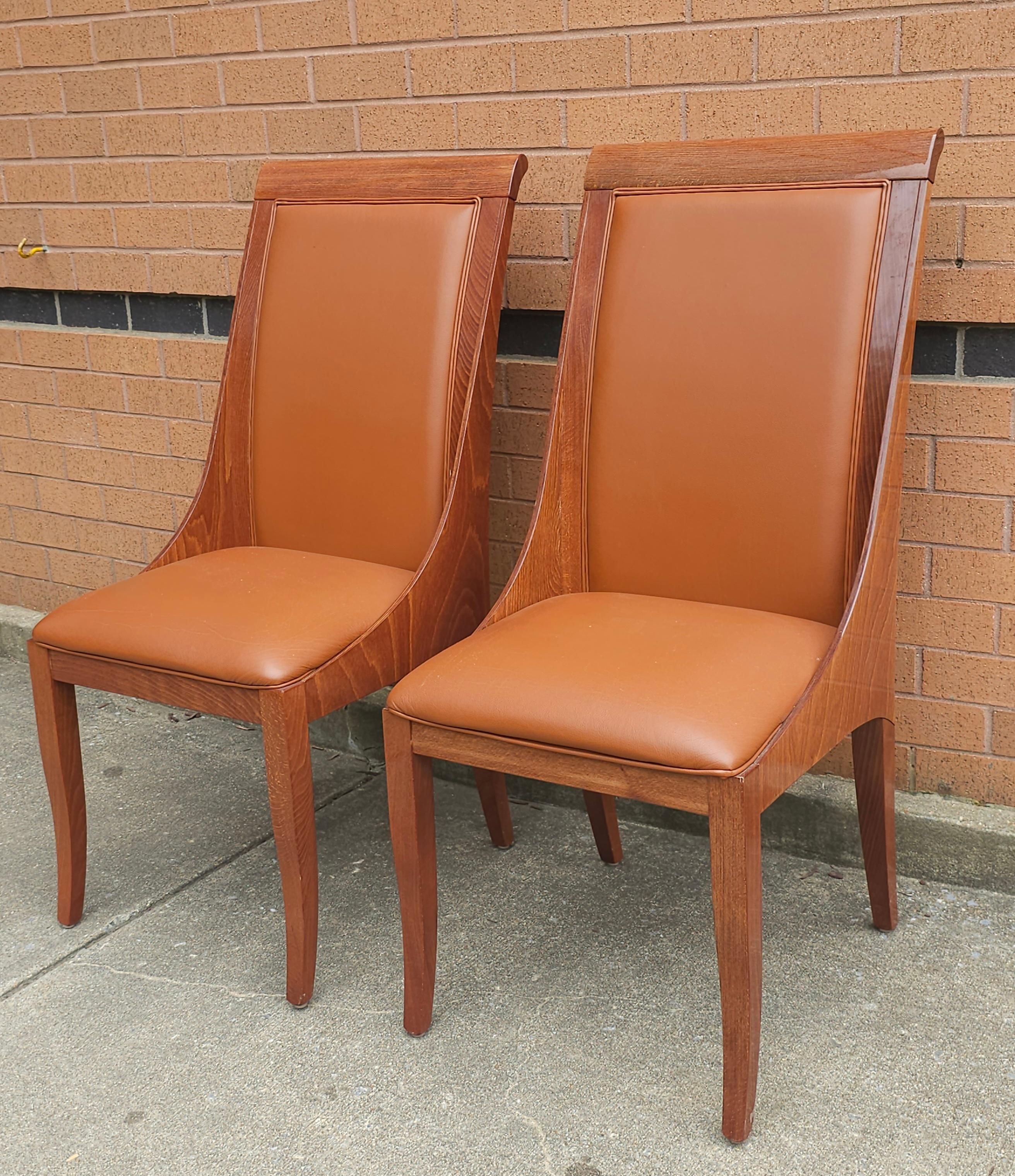 Set of Four Constantini Pietro Rosewood and Leather Upholstered Dining Chairs In Excellent Condition For Sale In Germantown, MD