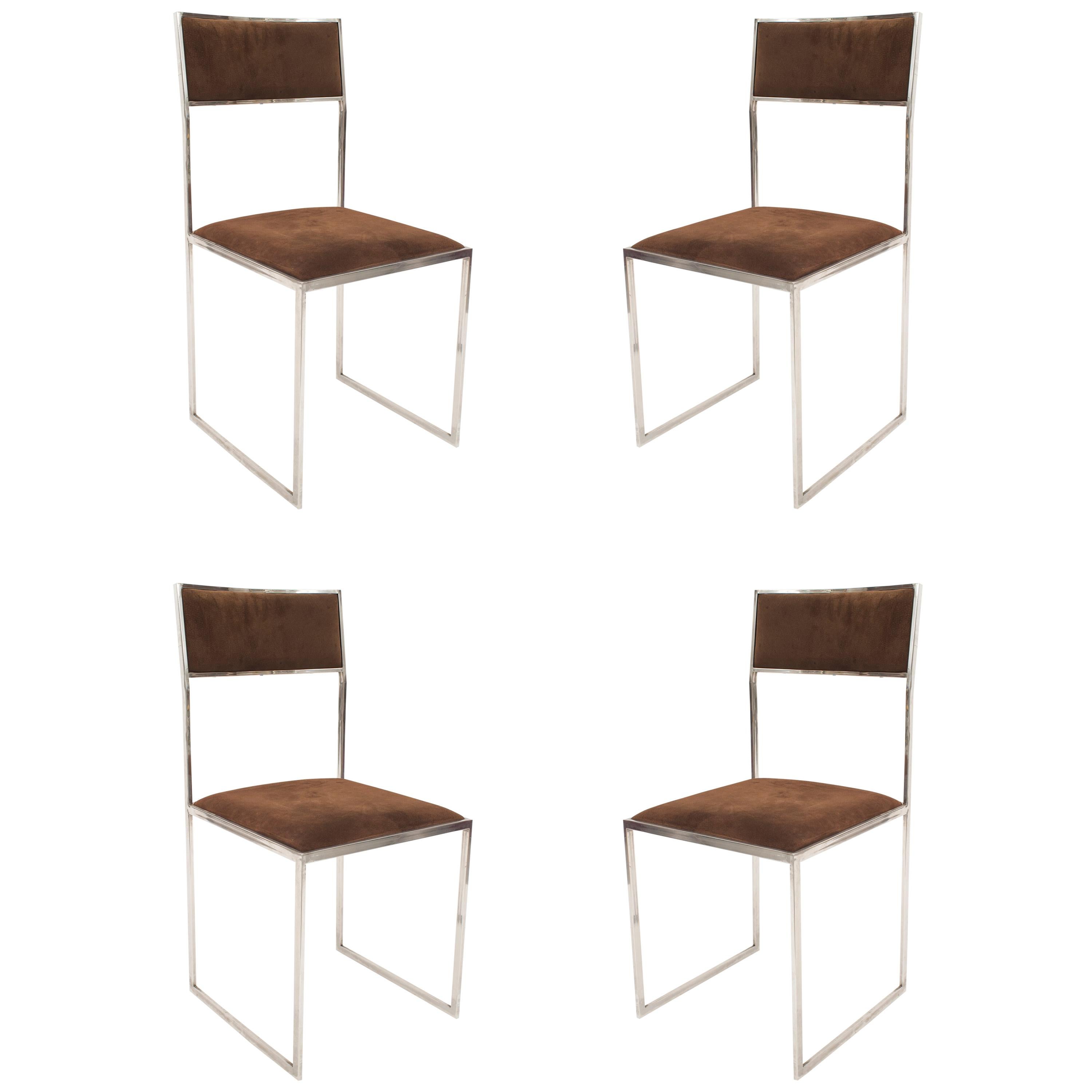 Set of Four Italian Post War Design 1970s Side Chairs