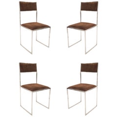 Vintage Set of Four Italian Post War Design 1970s Side Chairs