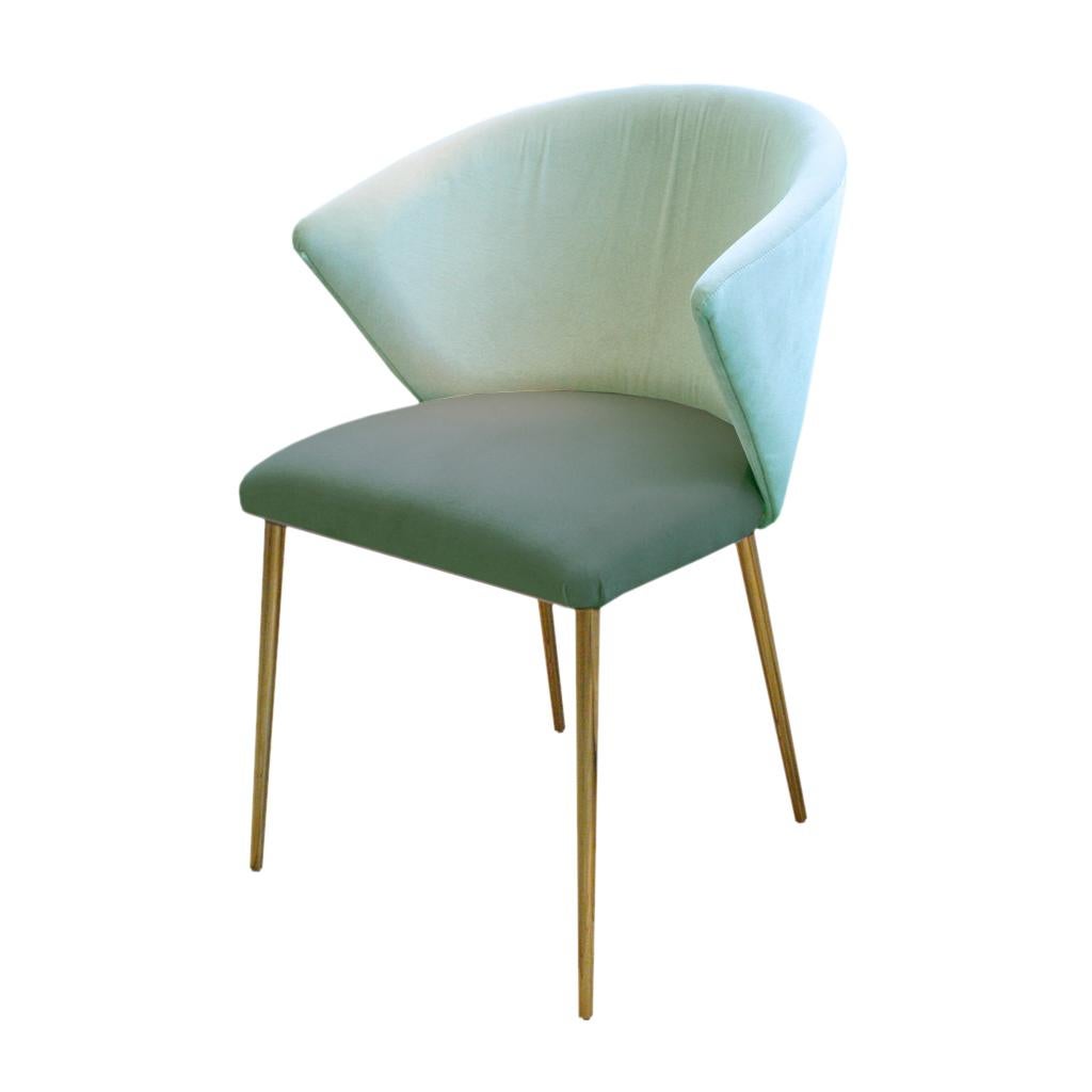 Set of Four Contemporary Modern Cotton Velvet Italian Chairs 1