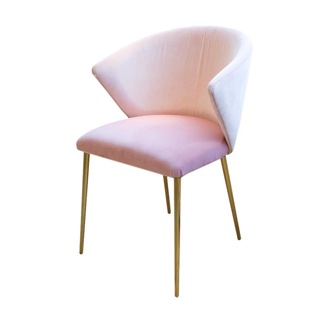 Set of Four Contemporary Modern Cotton Velvet Italian Chairs 2