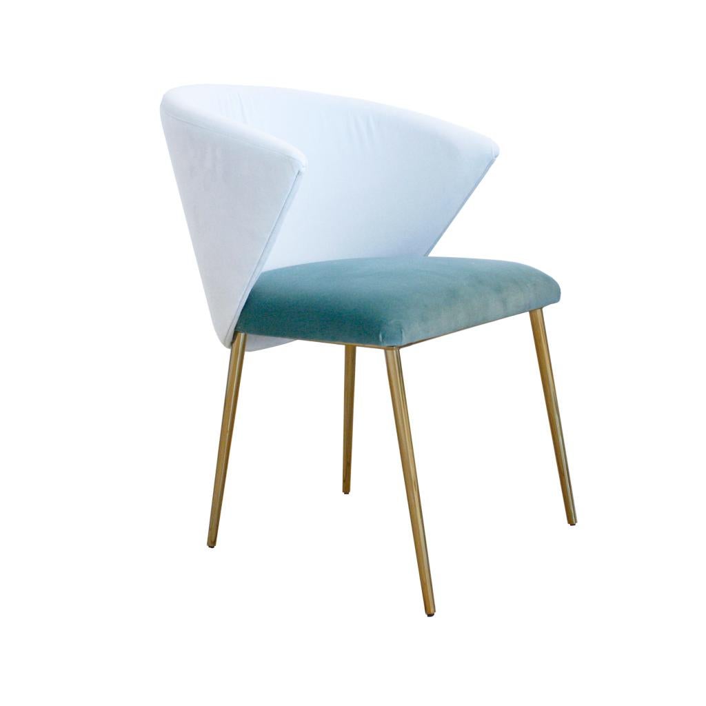 Set of Four Contemporary Modern Cotton Velvet Italian Chairs 3