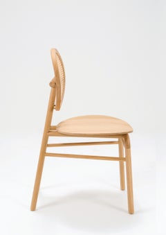 Set di quattro sedie da pranzo in Oak Contemporary con schienale a canne - Modello No.