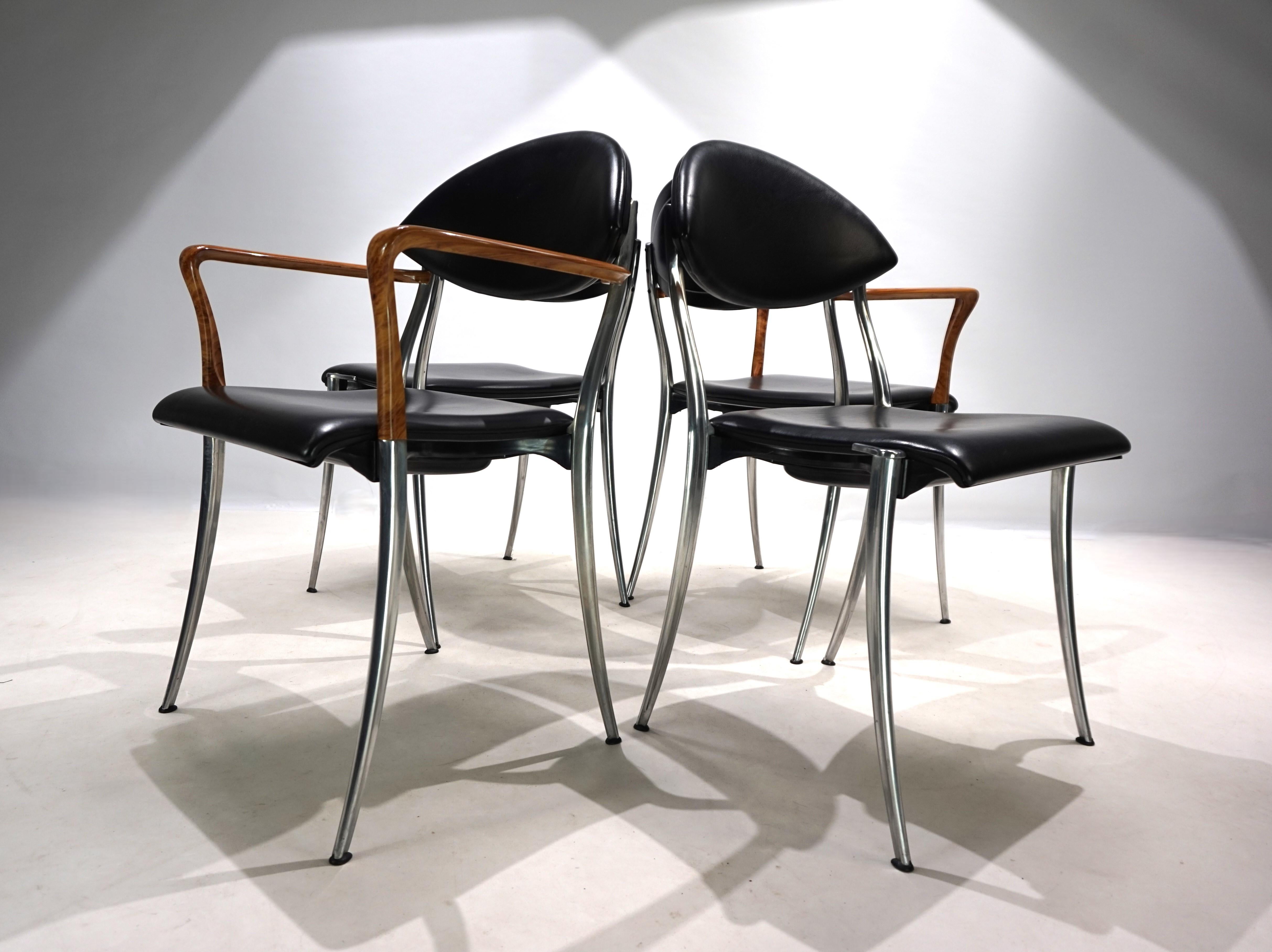 Set of four Coro dining chairs by Luigi Origlia, 1980 For Sale 7
