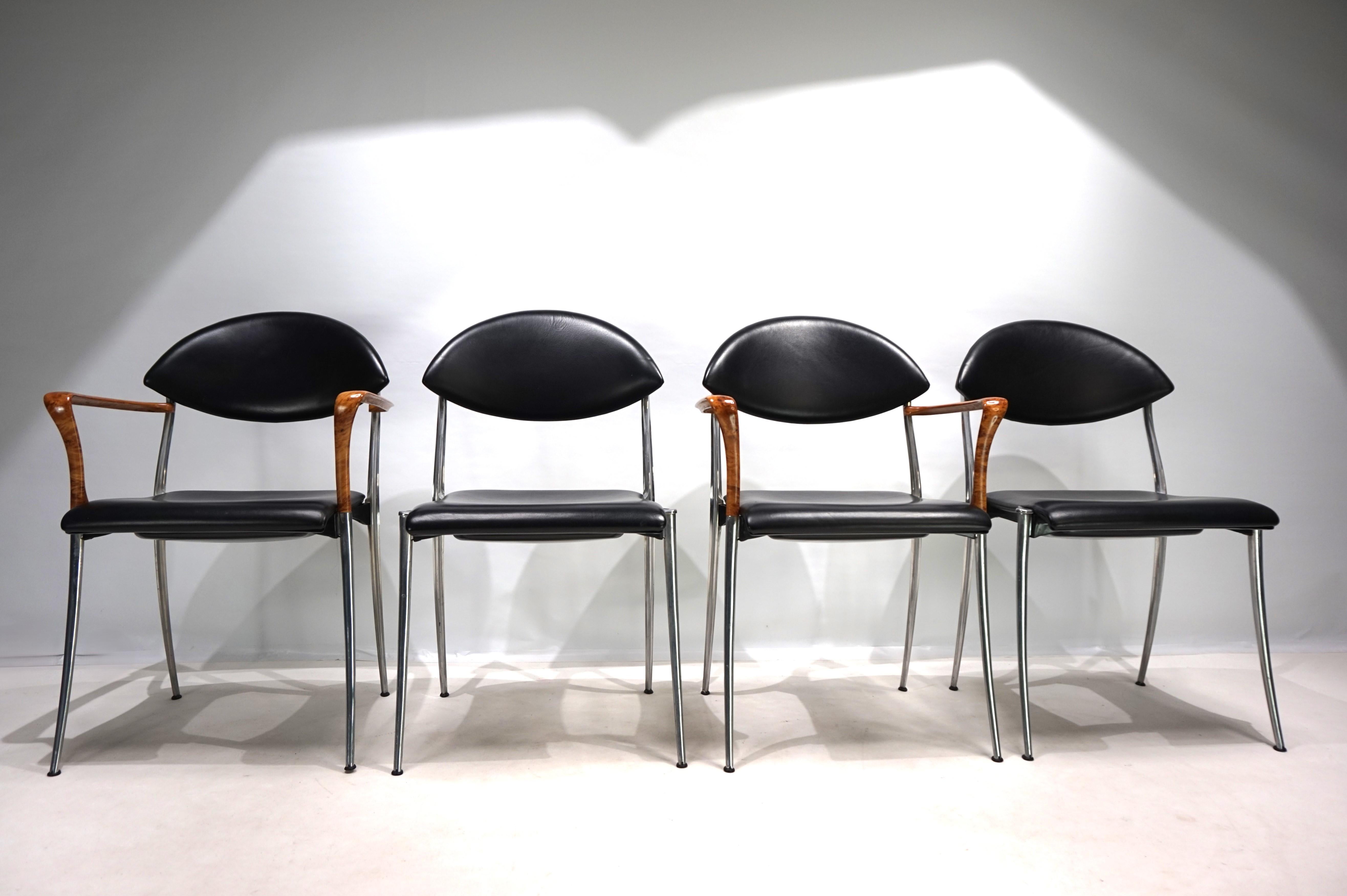 Set of four Coro dining chairs by Luigi Origlia, 1980 For Sale 8