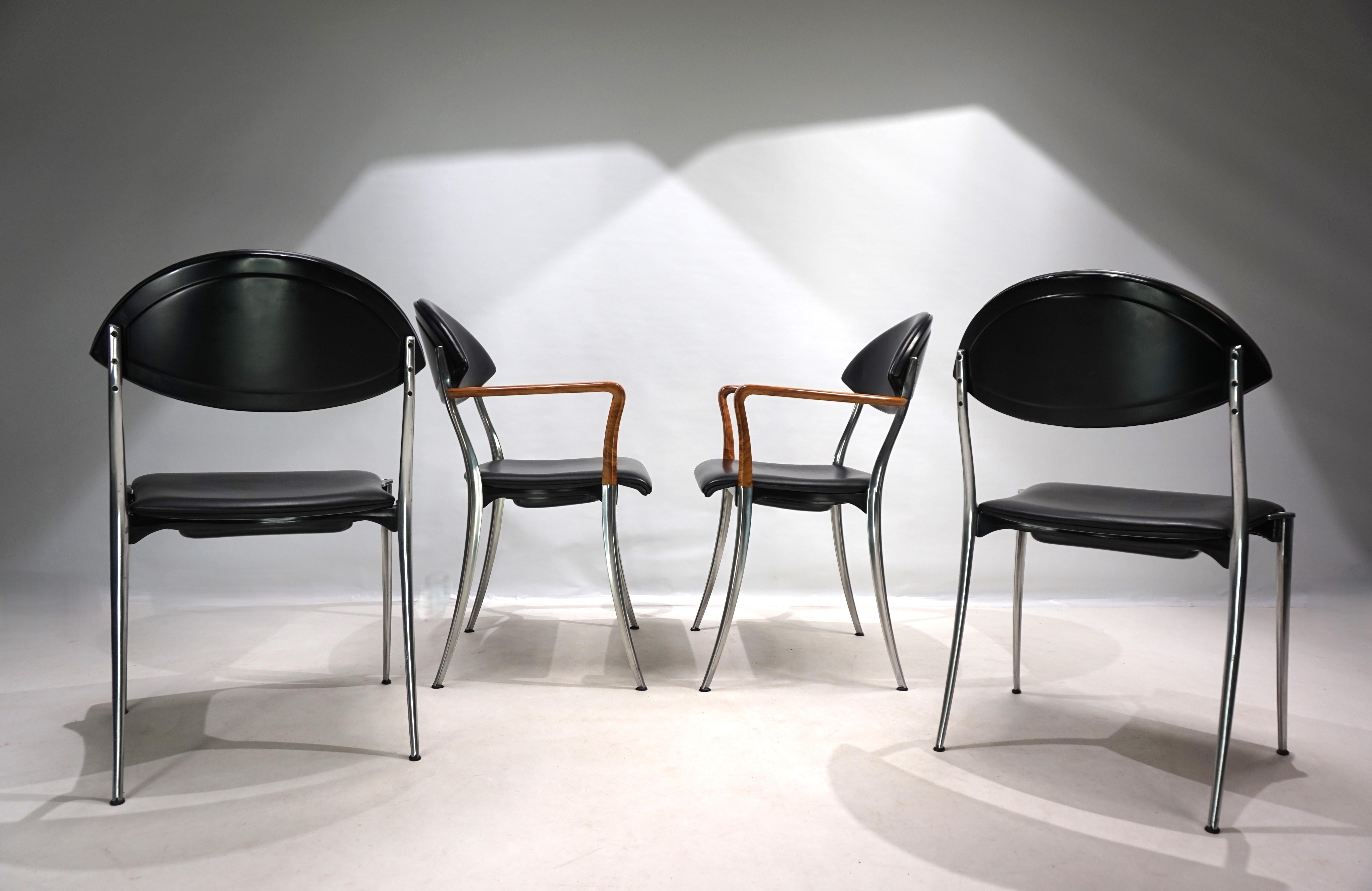 Set of four Coro dining chairs by Luigi Origlia, 1980 For Sale 9