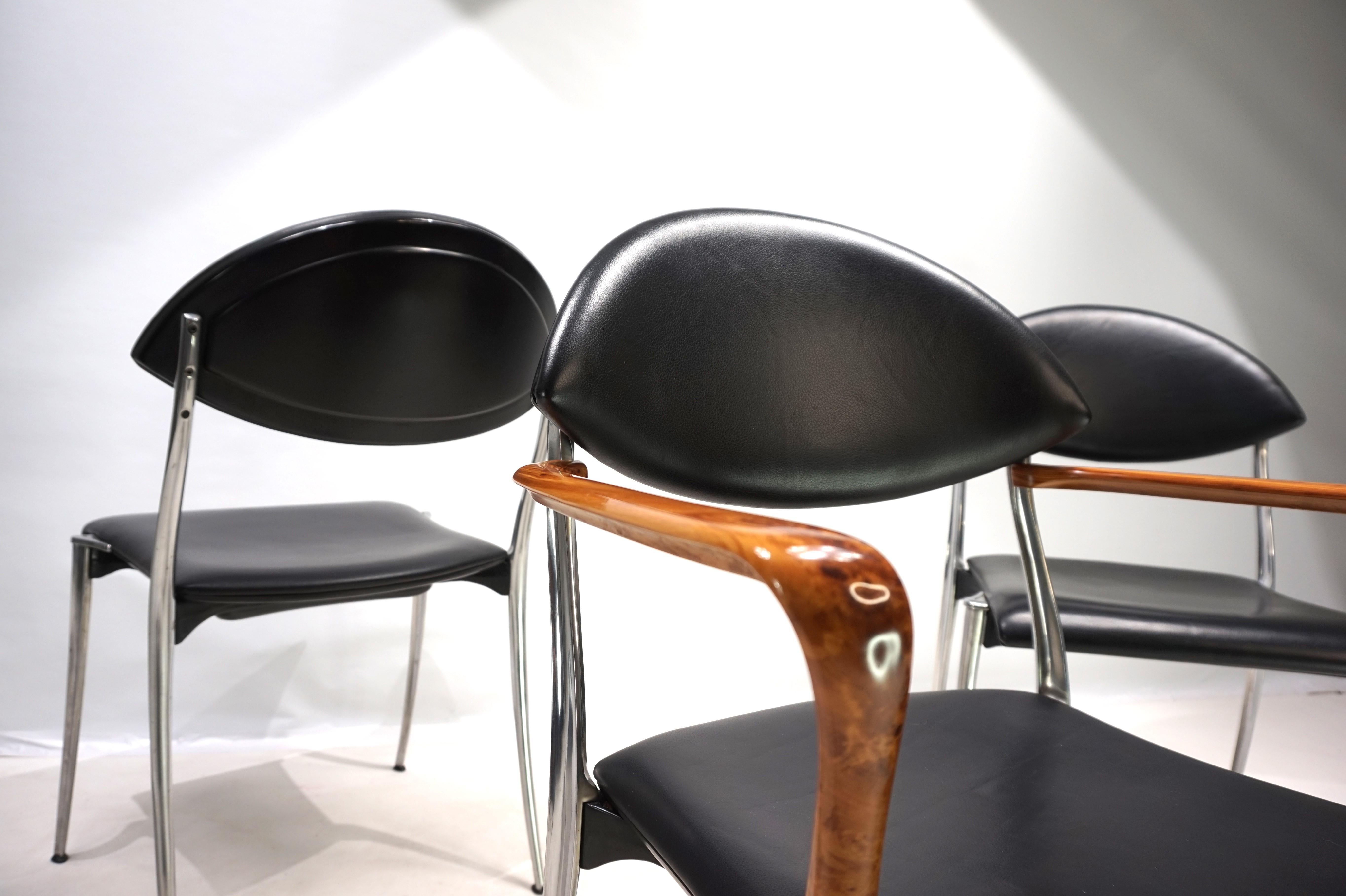 Set of four Coro dining chairs by Luigi Origlia, 1980 For Sale 10