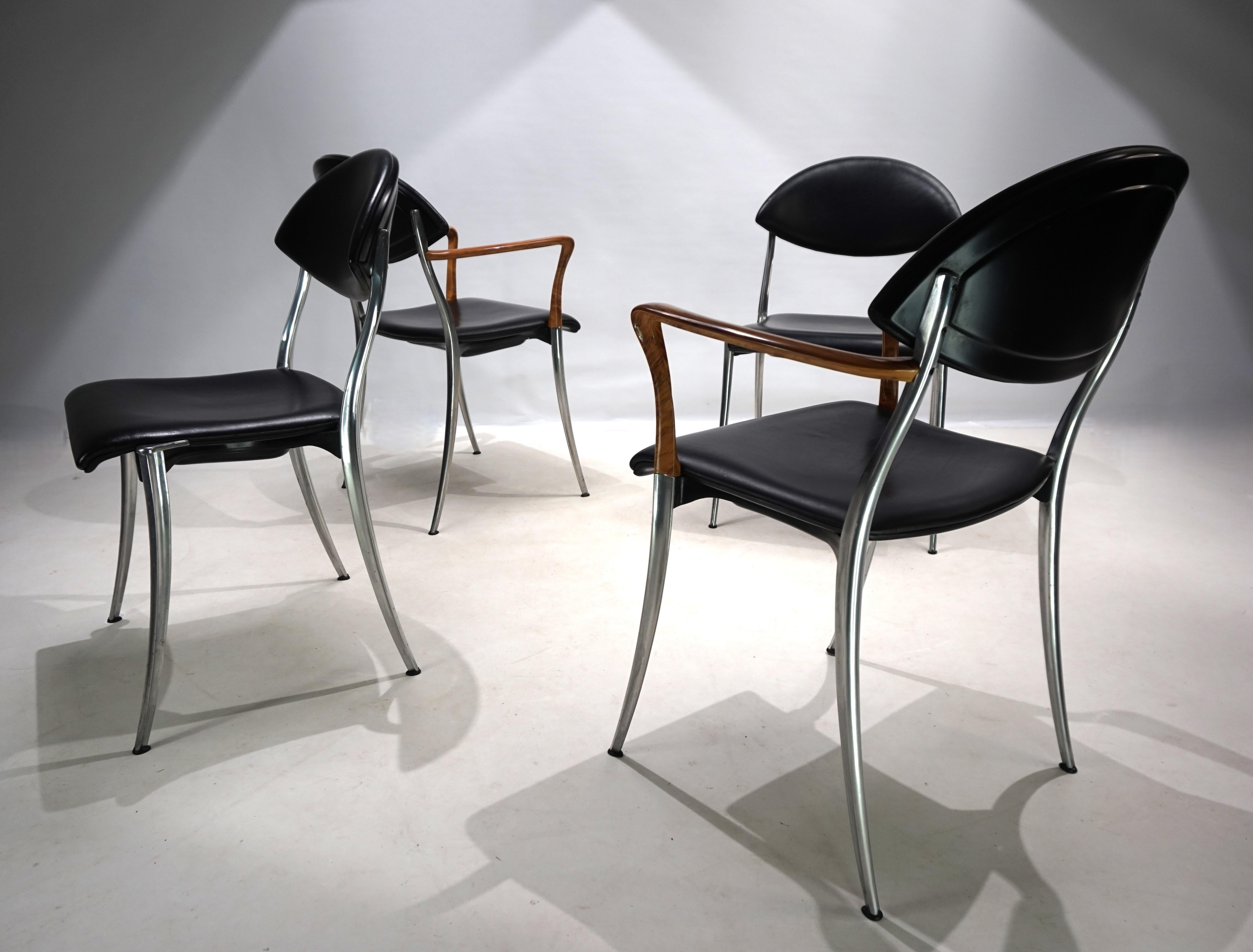 Set of four Coro dining chairs by Luigi Origlia, 1980 For Sale 11