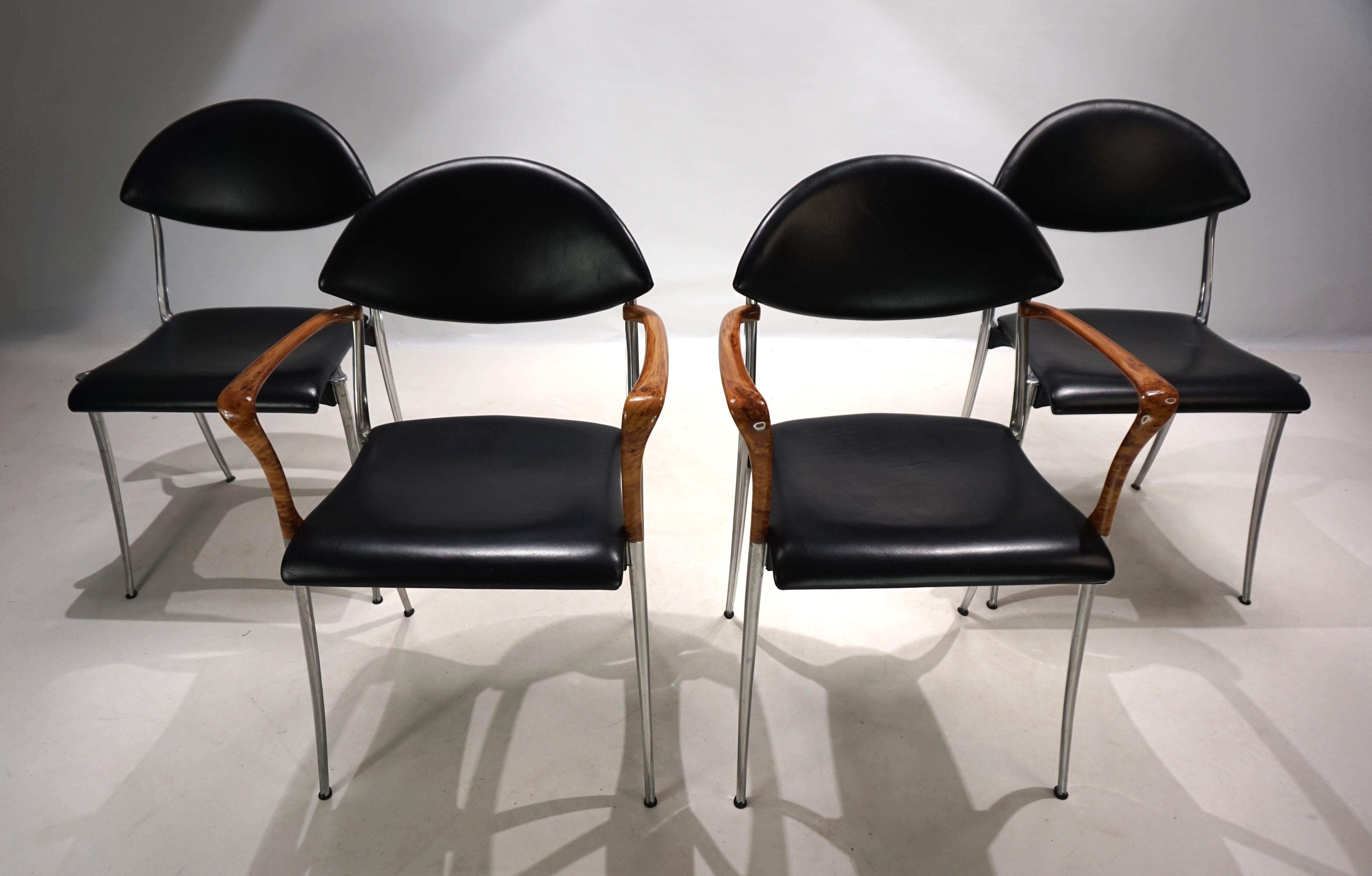 Set of four Coro dining chairs by Luigi Origlia, 1980 For Sale 13