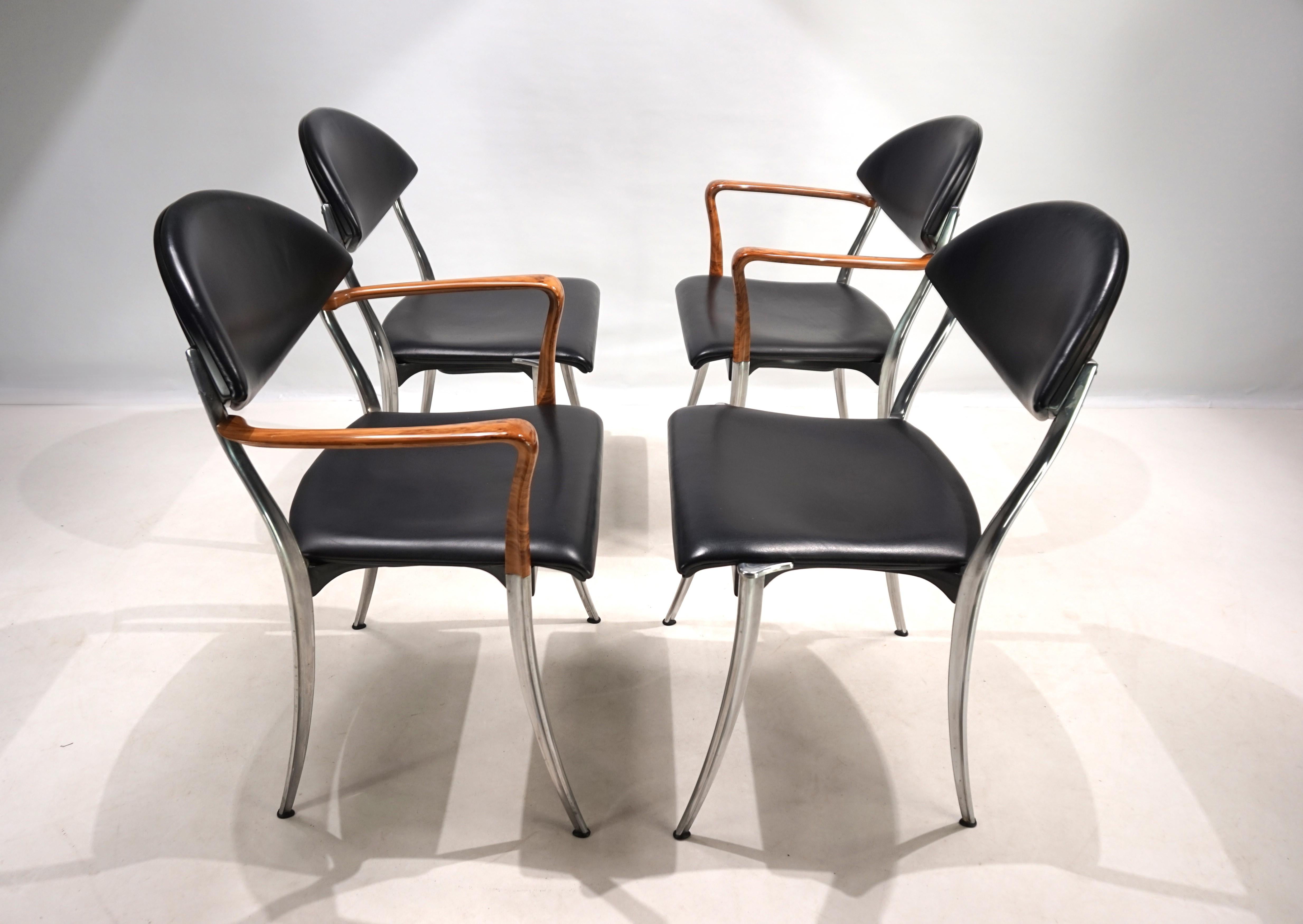 Late 20th Century Set of four Coro dining chairs by Luigi Origlia, 1980 For Sale