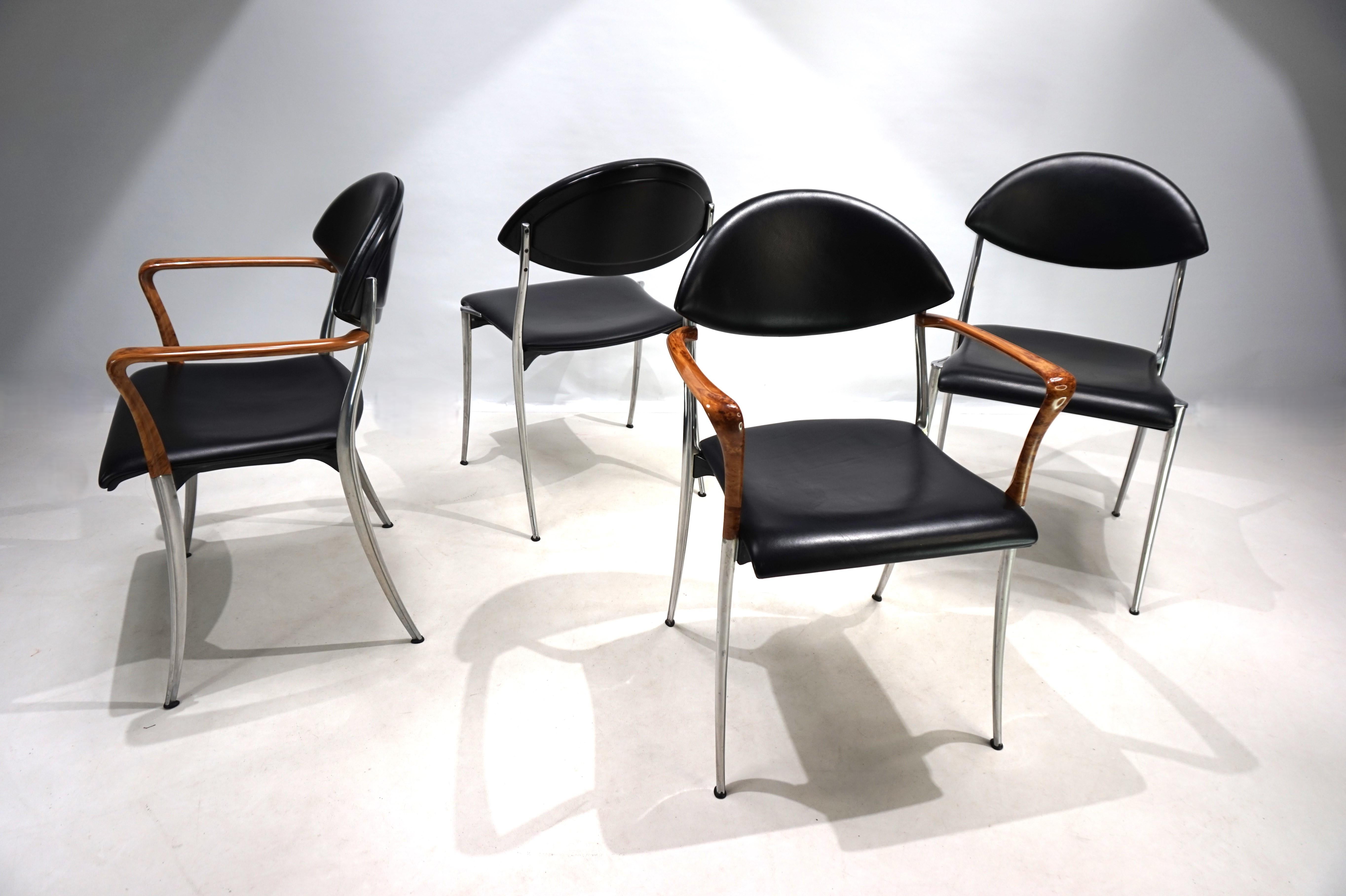 Set of four Coro dining chairs by Luigi Origlia, 1980 For Sale 1