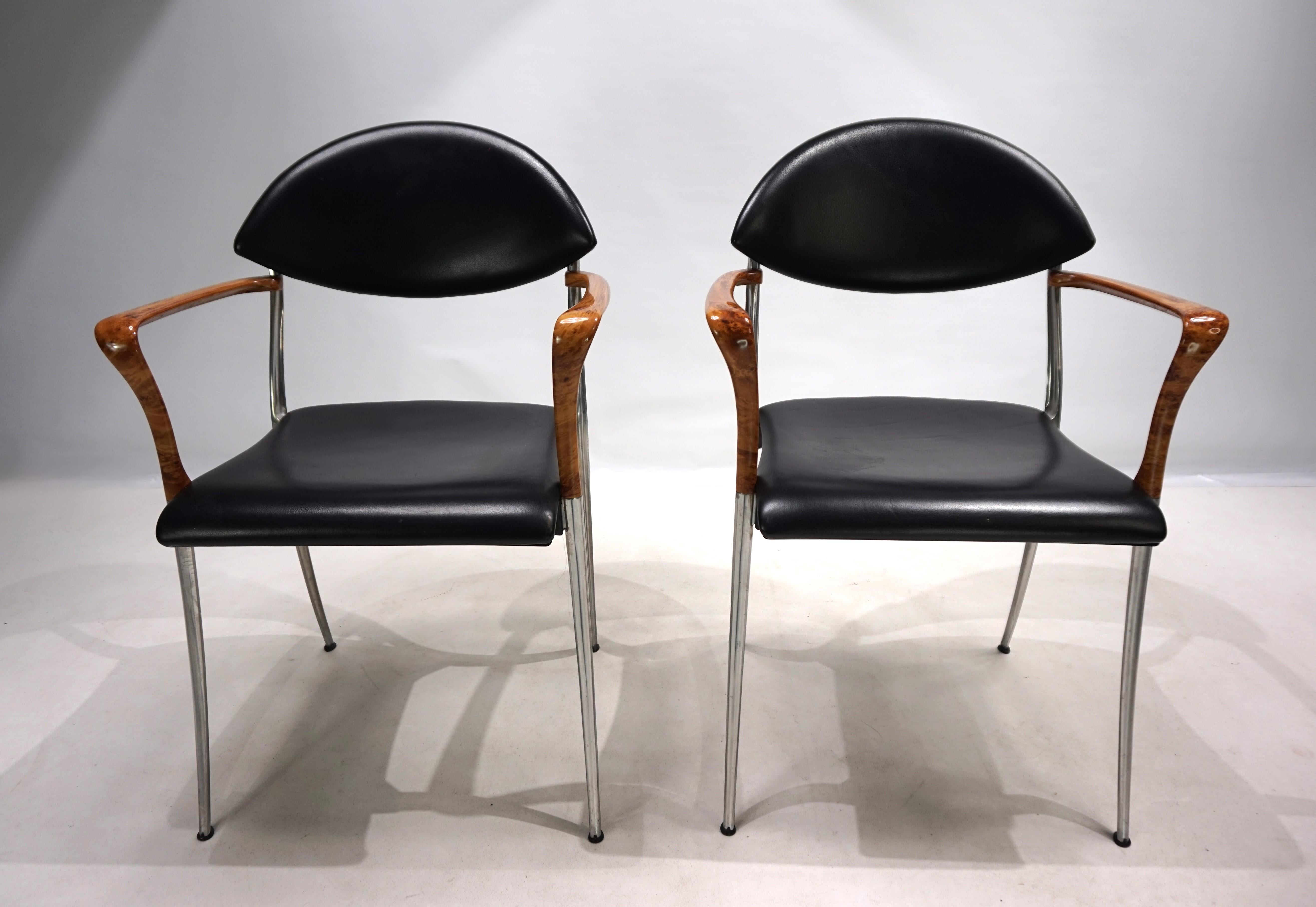 Set of four Coro dining chairs by Luigi Origlia, 1980 For Sale 2
