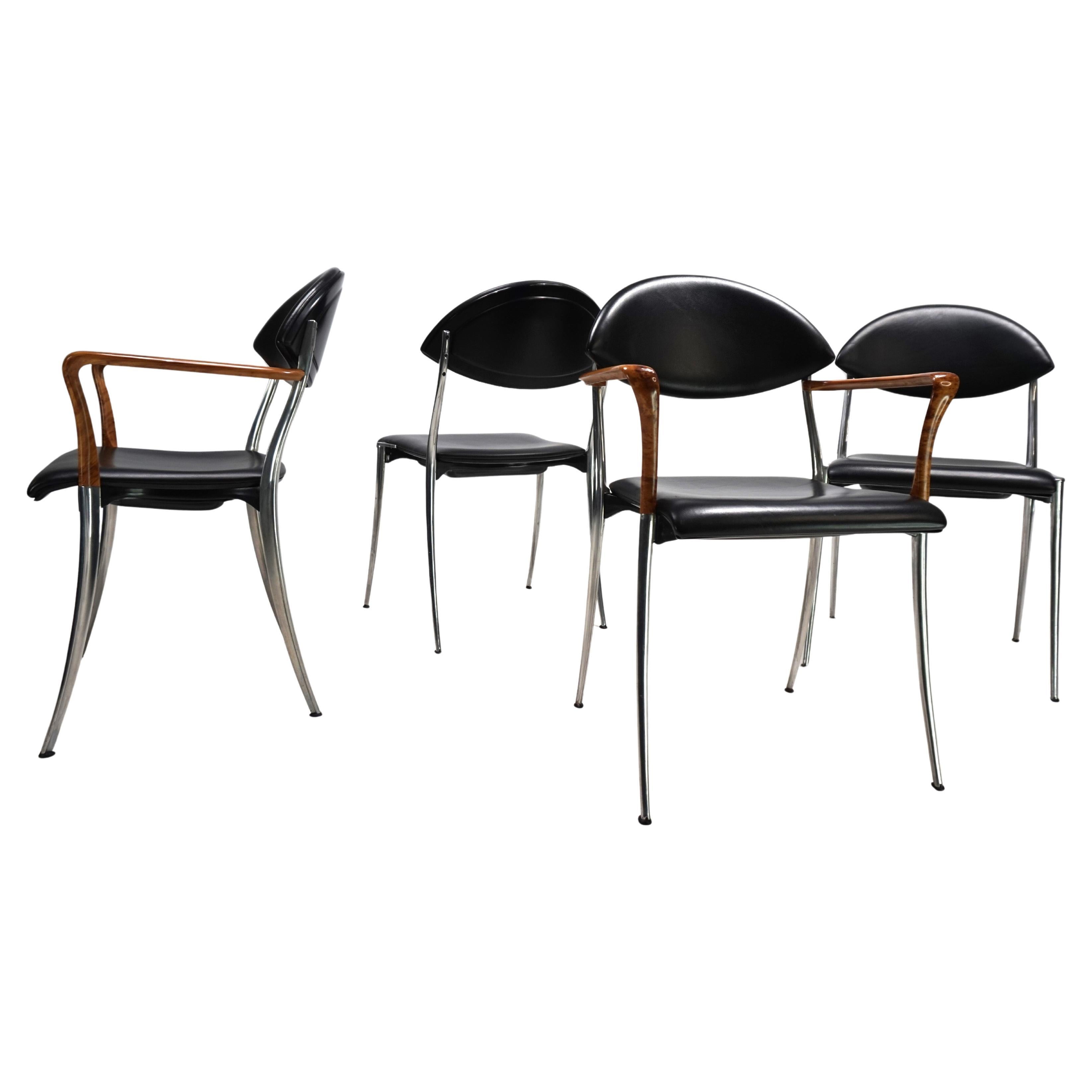 Set of four Coro dining chairs by Luigi Origlia, 1980 For Sale