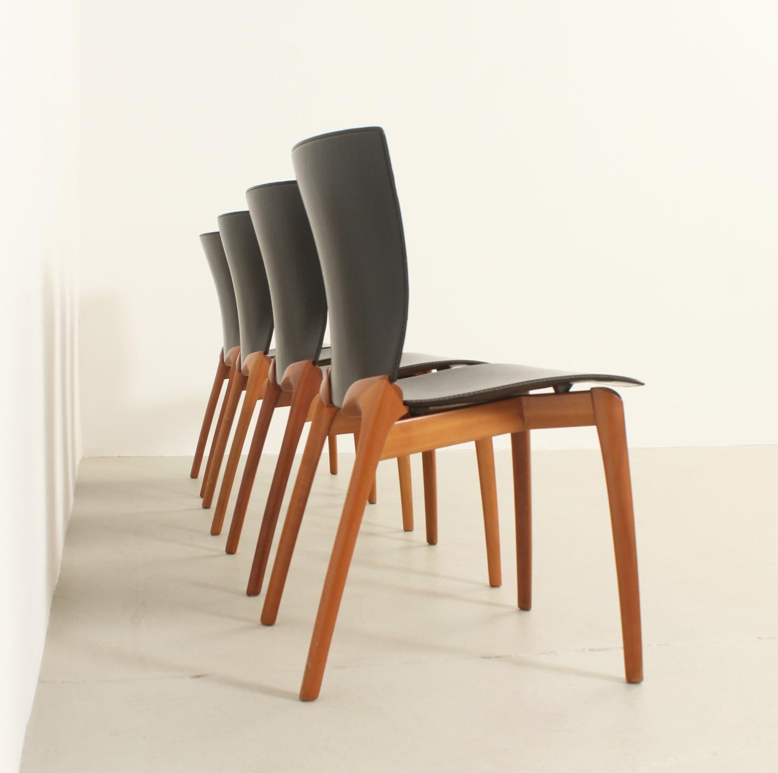 Set of Four Cos Chairs by Josep Lluscà for Cassina, Italy, 1994 3