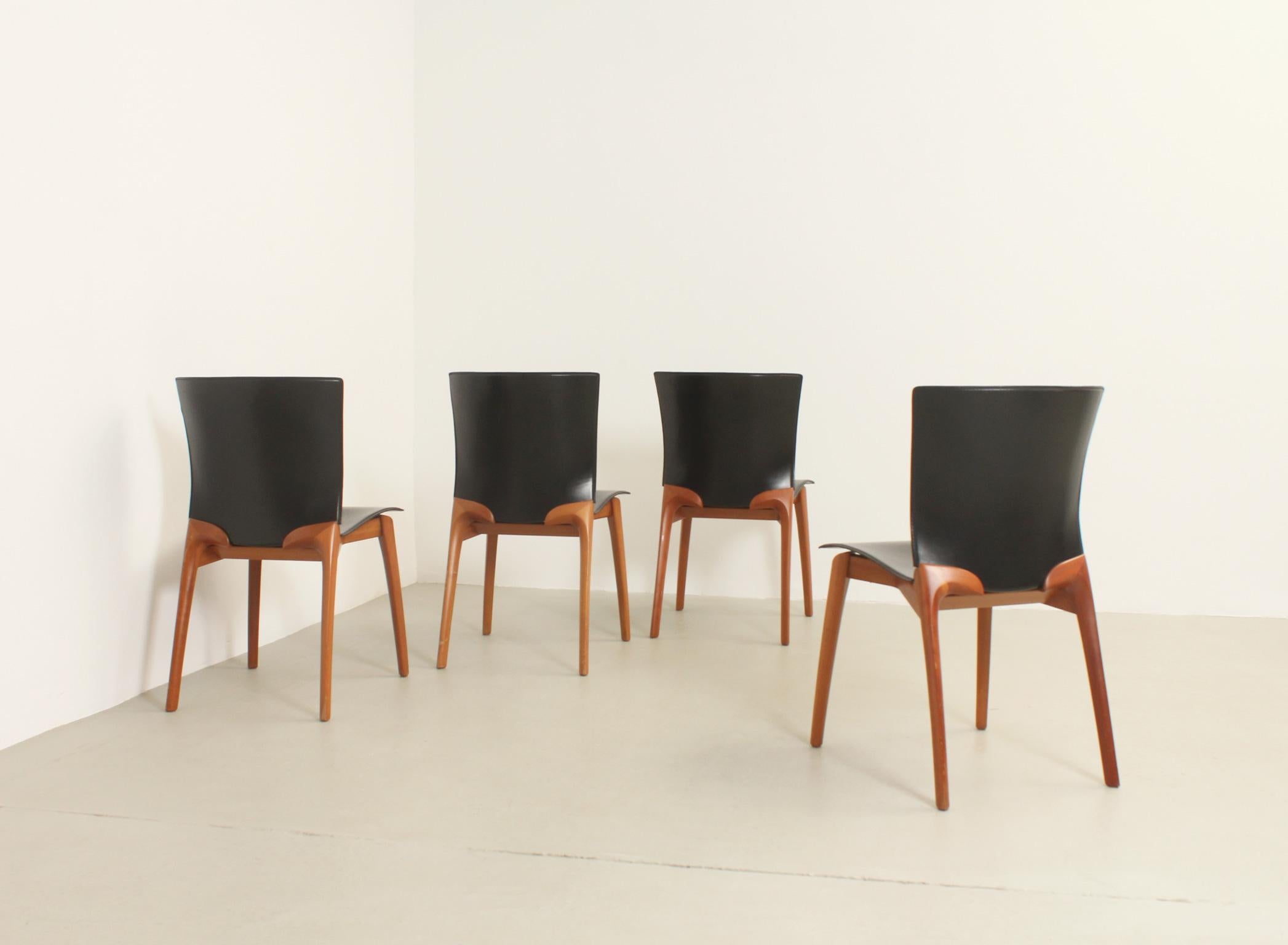 Set of Four Cos Chairs by Josep Lluscà for Cassina, Italy, 1994 8