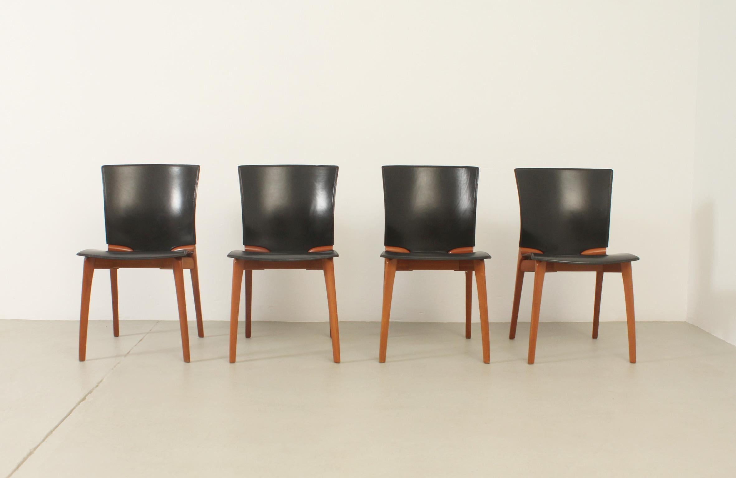 Set of Four Cos Chairs by Josep Lluscà for Cassina, Italy, 1994 In Good Condition In Barcelona, ES