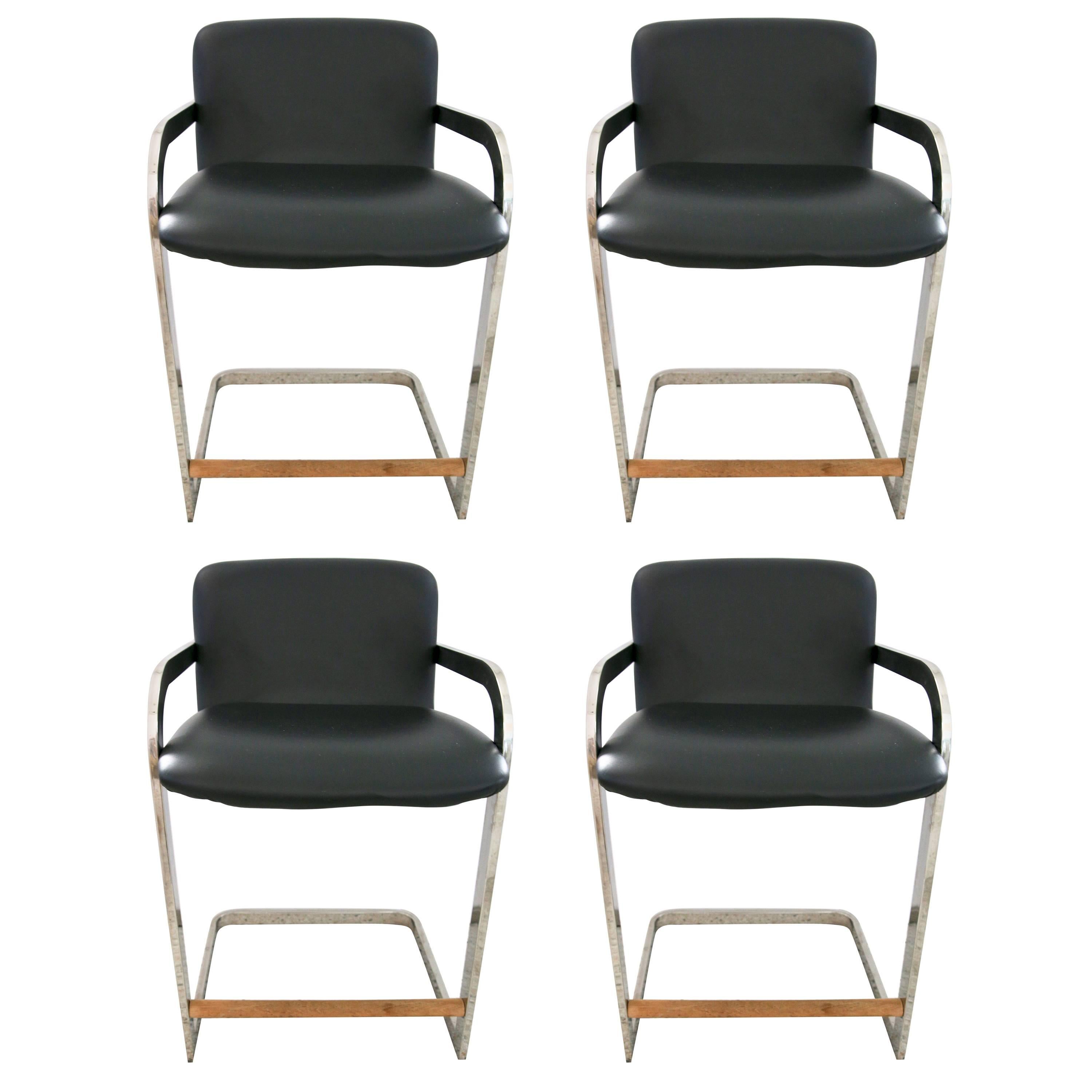 Set of Four Counter Height Bar Stools 