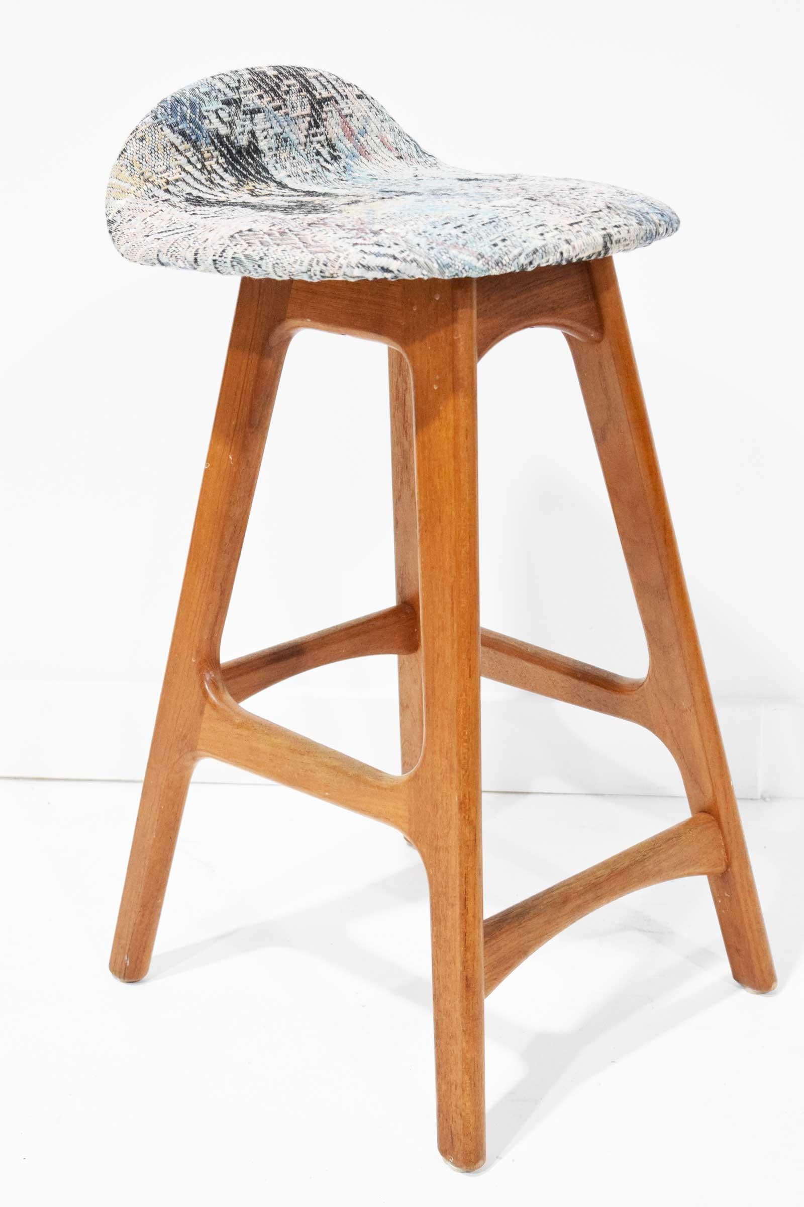 Set of Four Counter Height Stools by Erik Buch, 1960s In Good Condition In Dallas, TX