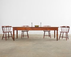 Set of Four Country Danish Painted Windsor Captain's Chair