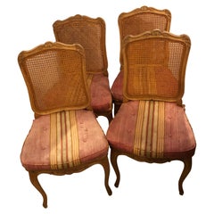 Set of Four Country French Custom Quality Side Chairs in New Fabric