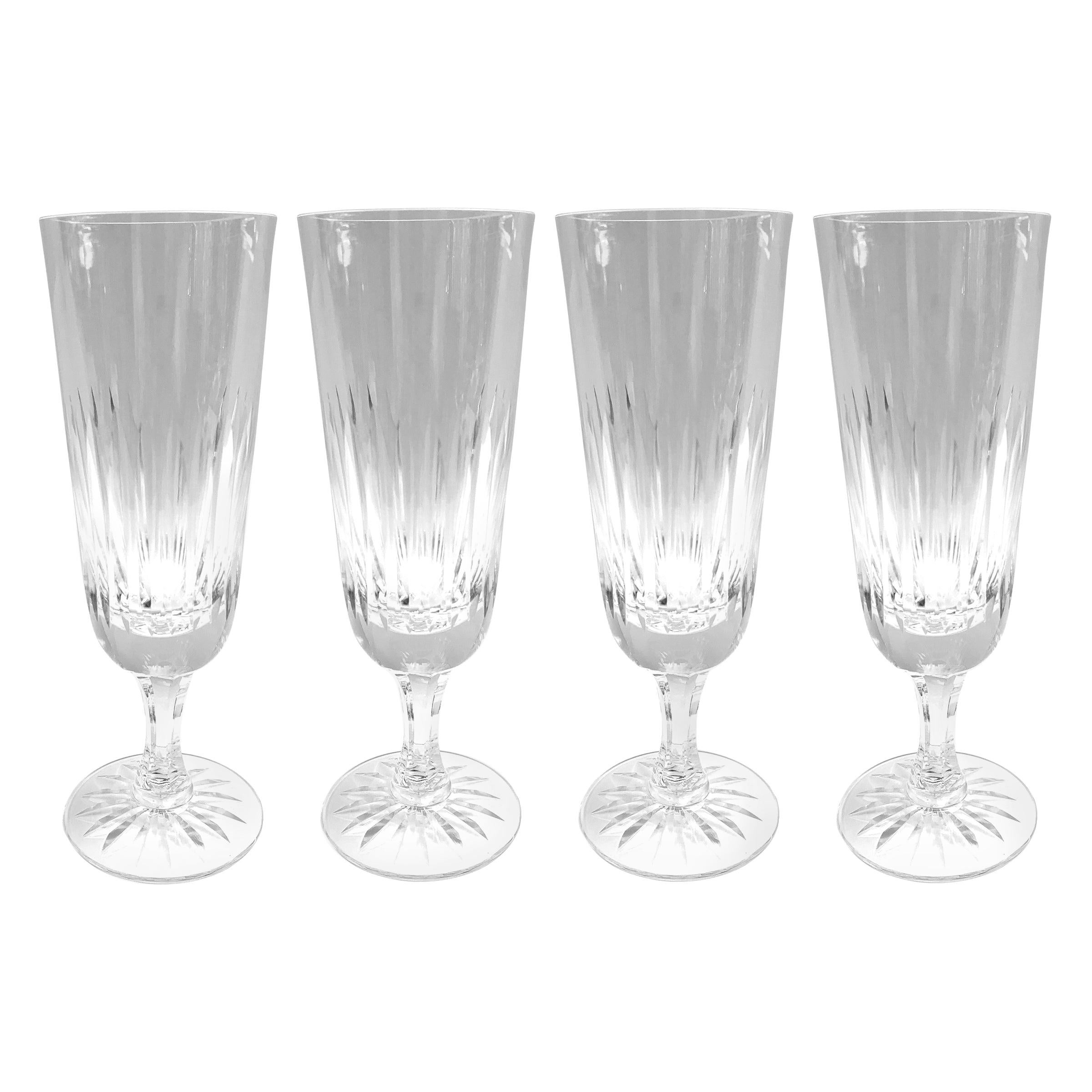 Set of Four Crystal Champagne Flutes at 1stDibs cyrstal champagne