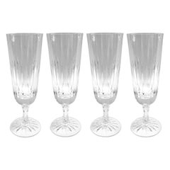 Vintage Set of Four Crystal Champagne Flutes
