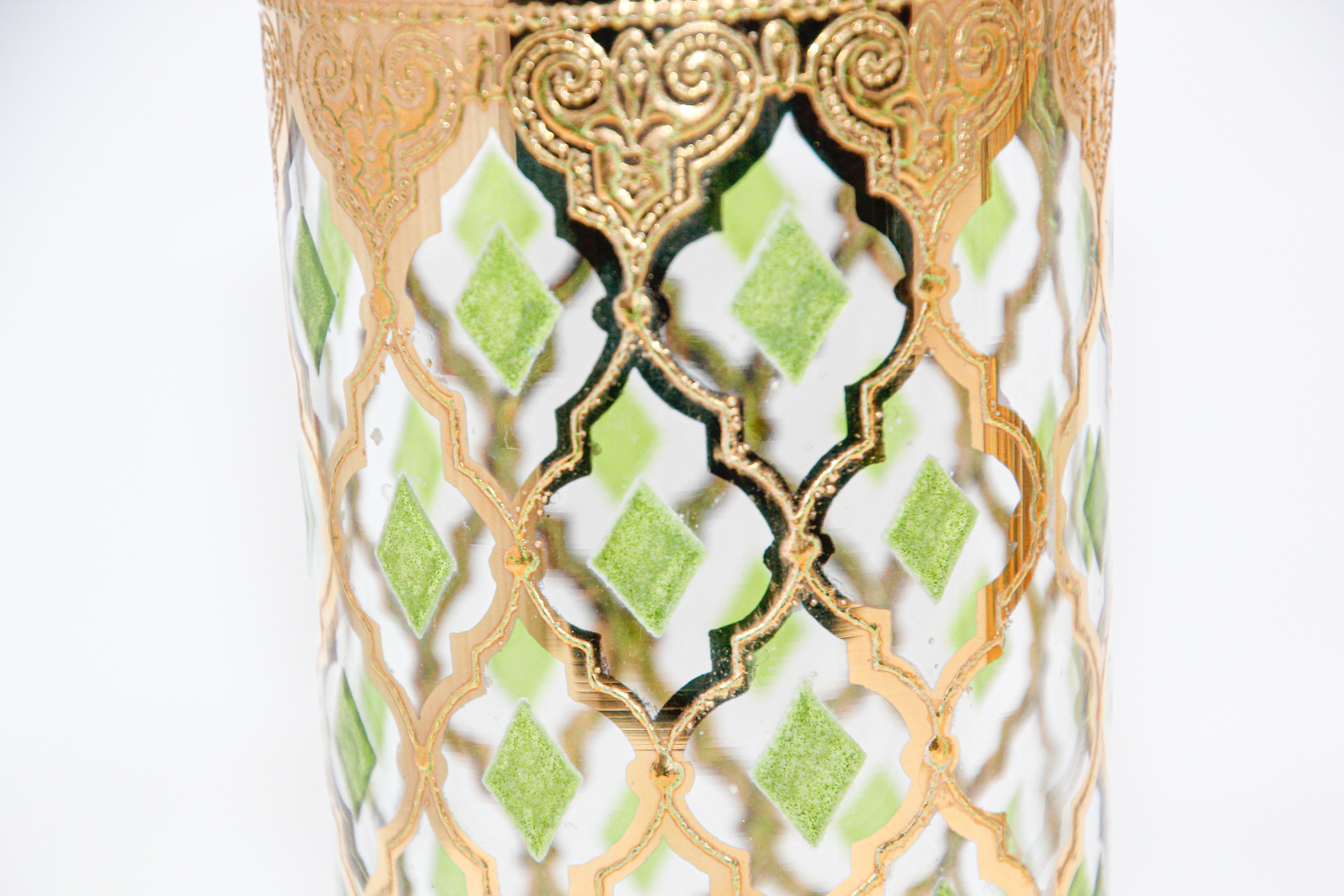 Set of Four Vintage Culver Highball Glasses with 22-Karat Gold Valencia Design 6