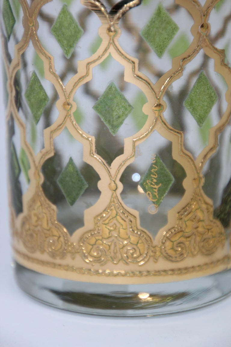 Set of Four Vintage Culver Highball Glasses with 22-Karat Gold Valencia ...