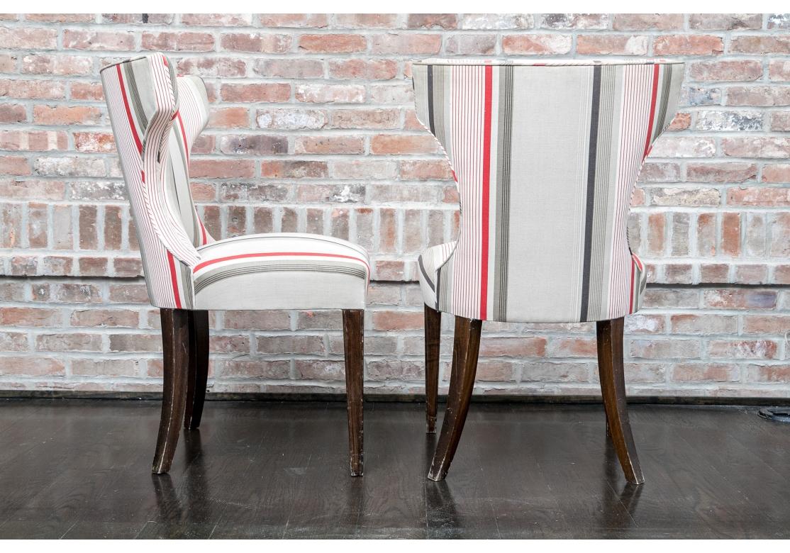 Fabric Set Of Four Custom Dining Chairs in Klismos Style for Restoration For Sale