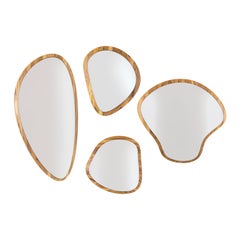 Set de quatre miroirs personnalisables en teck avec Design/One - Pantê Line